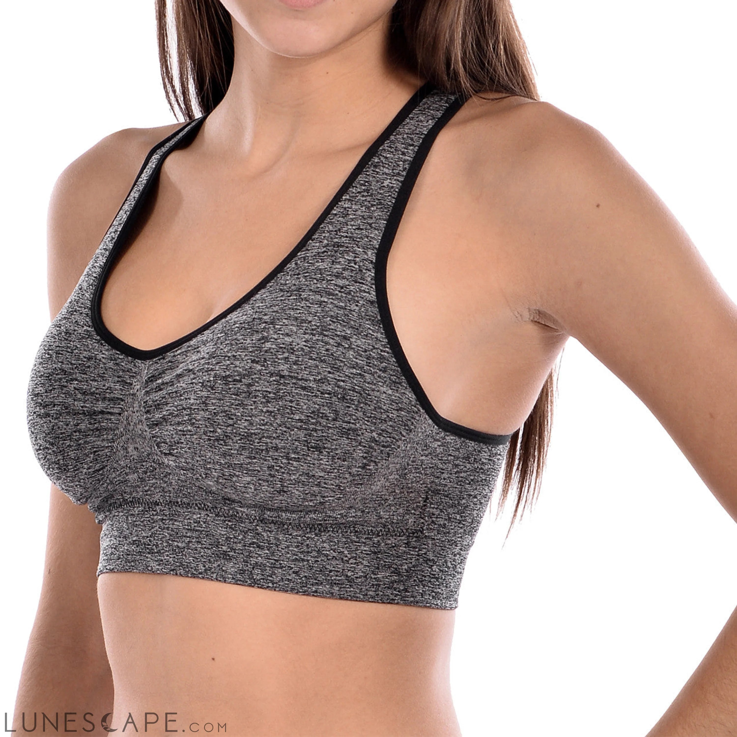 Most Comfortable Racerback Bra 2 Pack Black and White LUNESCAPE