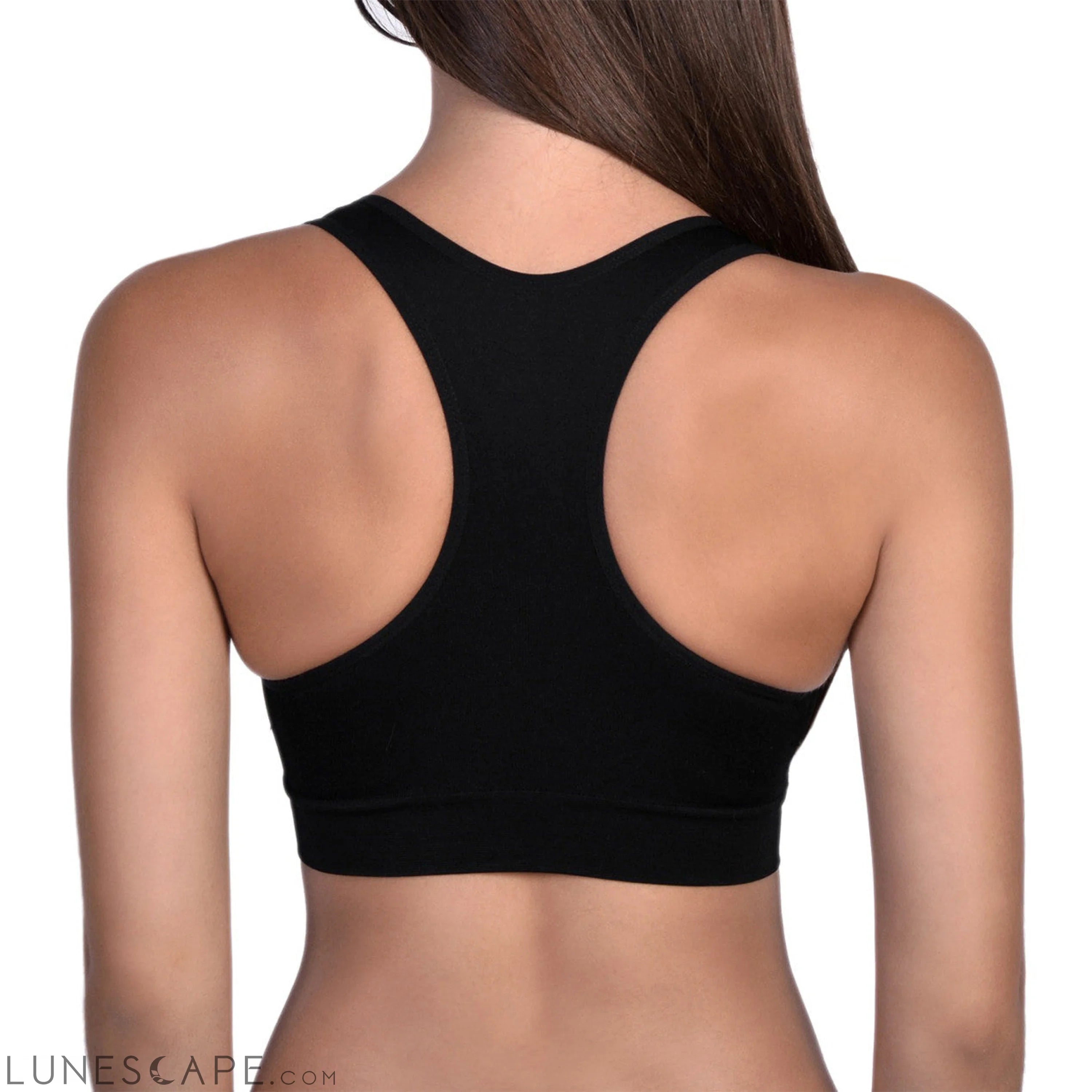 Most Comfortable Racerback Bra 2 Pack Black and White LUNESCAPE