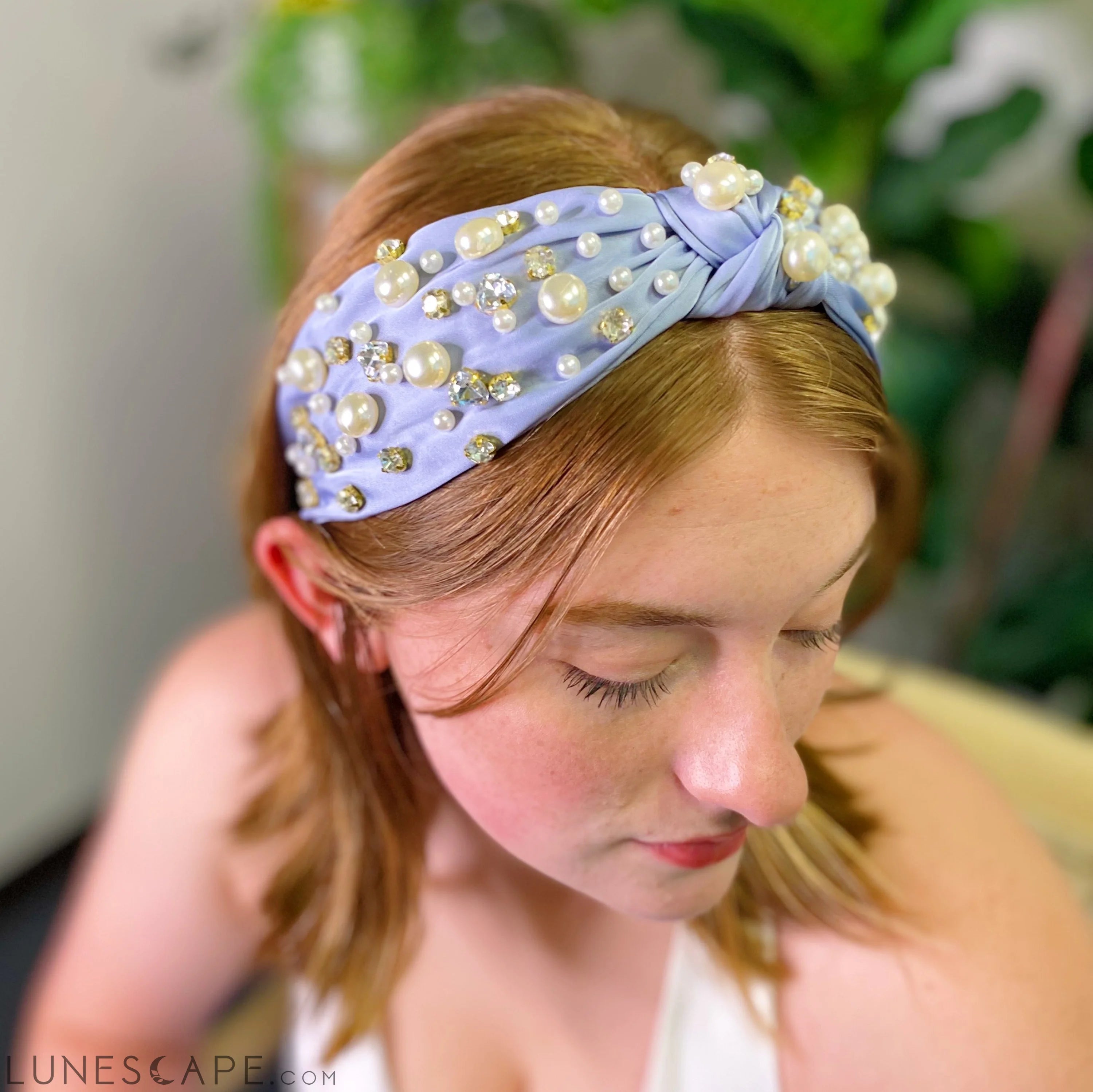 My Winslet Jeweled Satin Headband LUNESCAPE