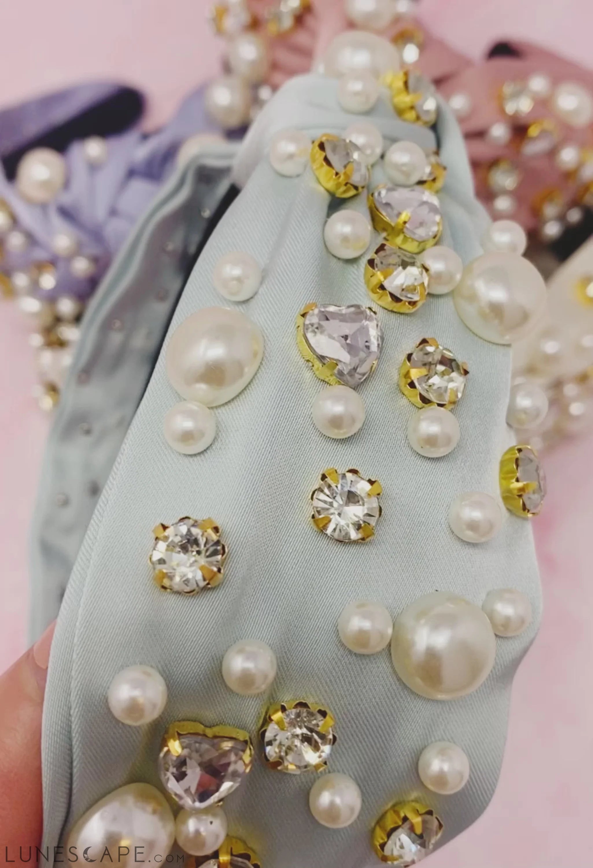 My Winslet Jeweled Satin Headband LUNESCAPE