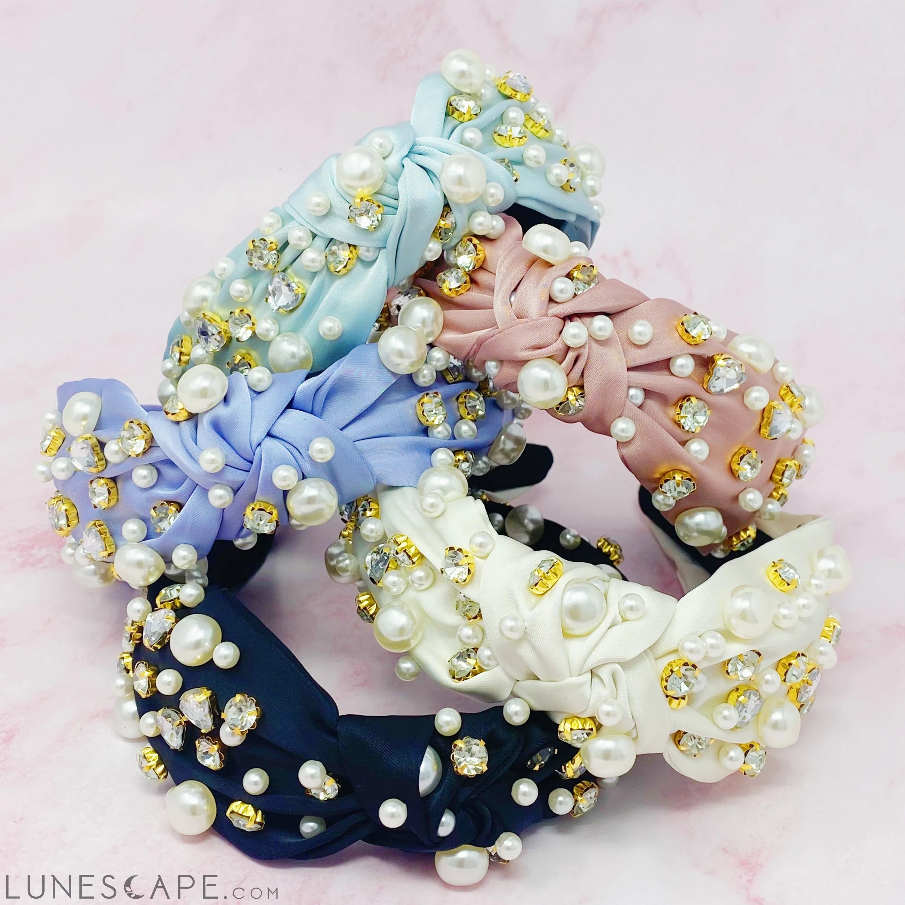 My Winslet Jeweled Satin Headband LUNESCAPE