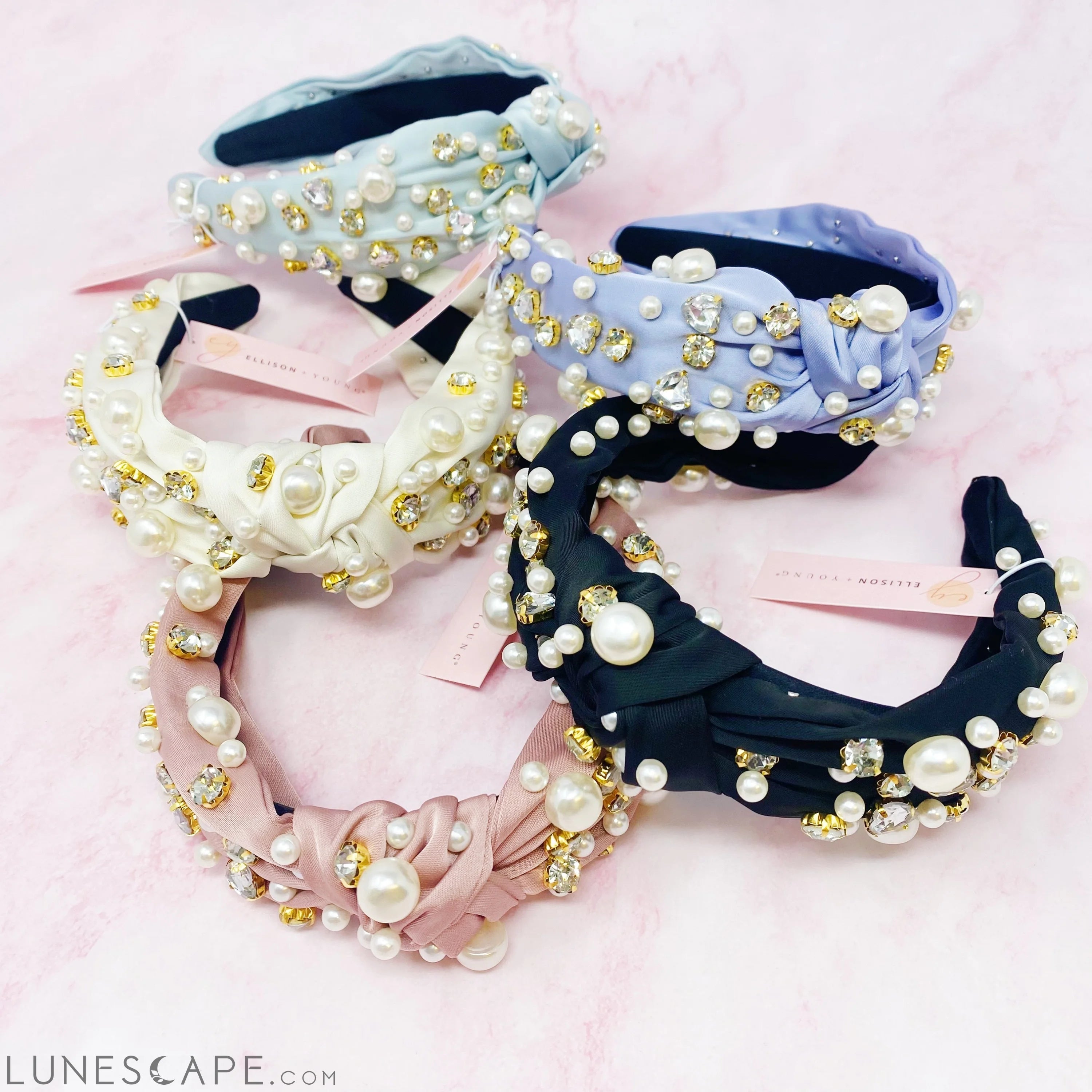 My Winslet Jeweled Satin Headband LUNESCAPE