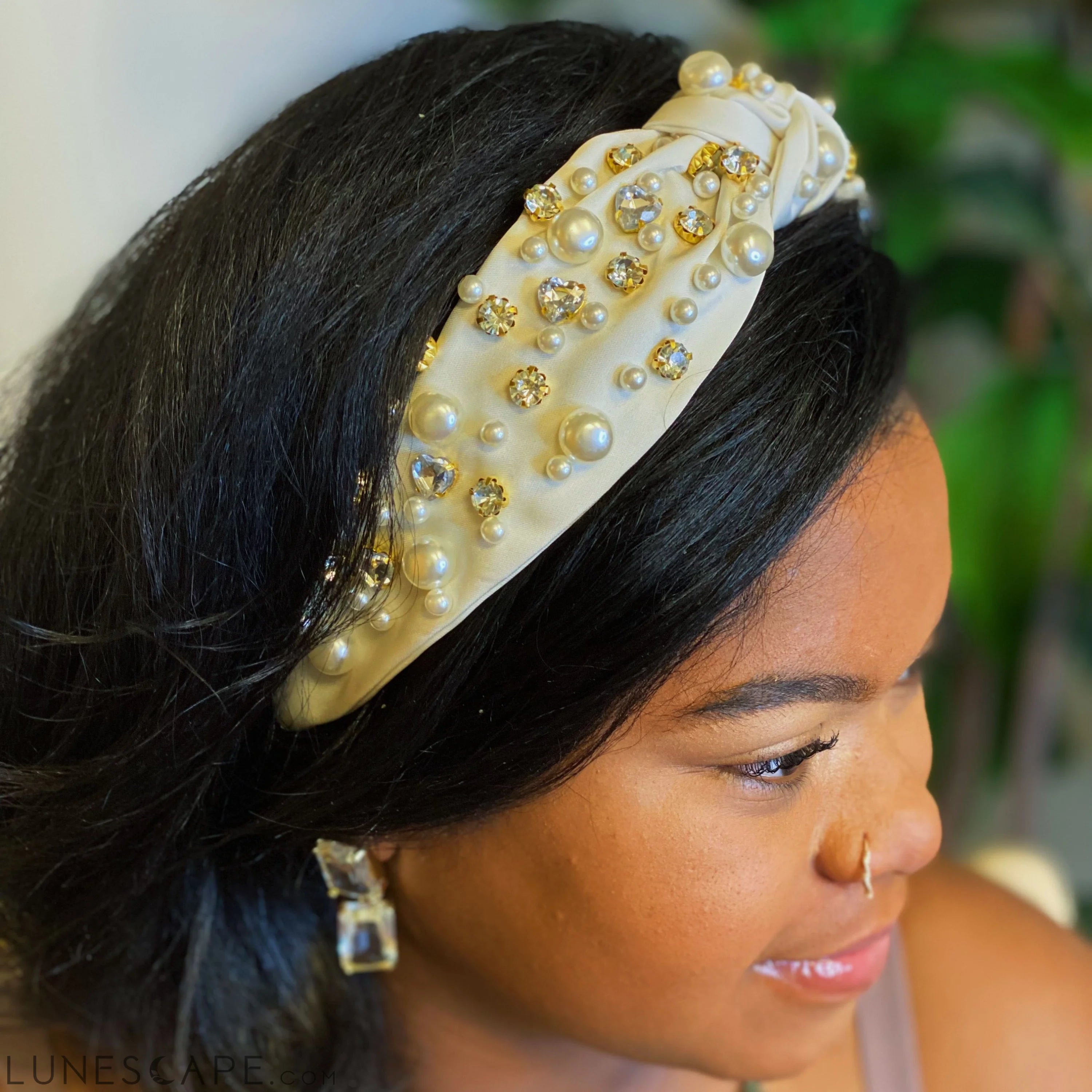 My Winslet Jeweled Satin Headband LUNESCAPE