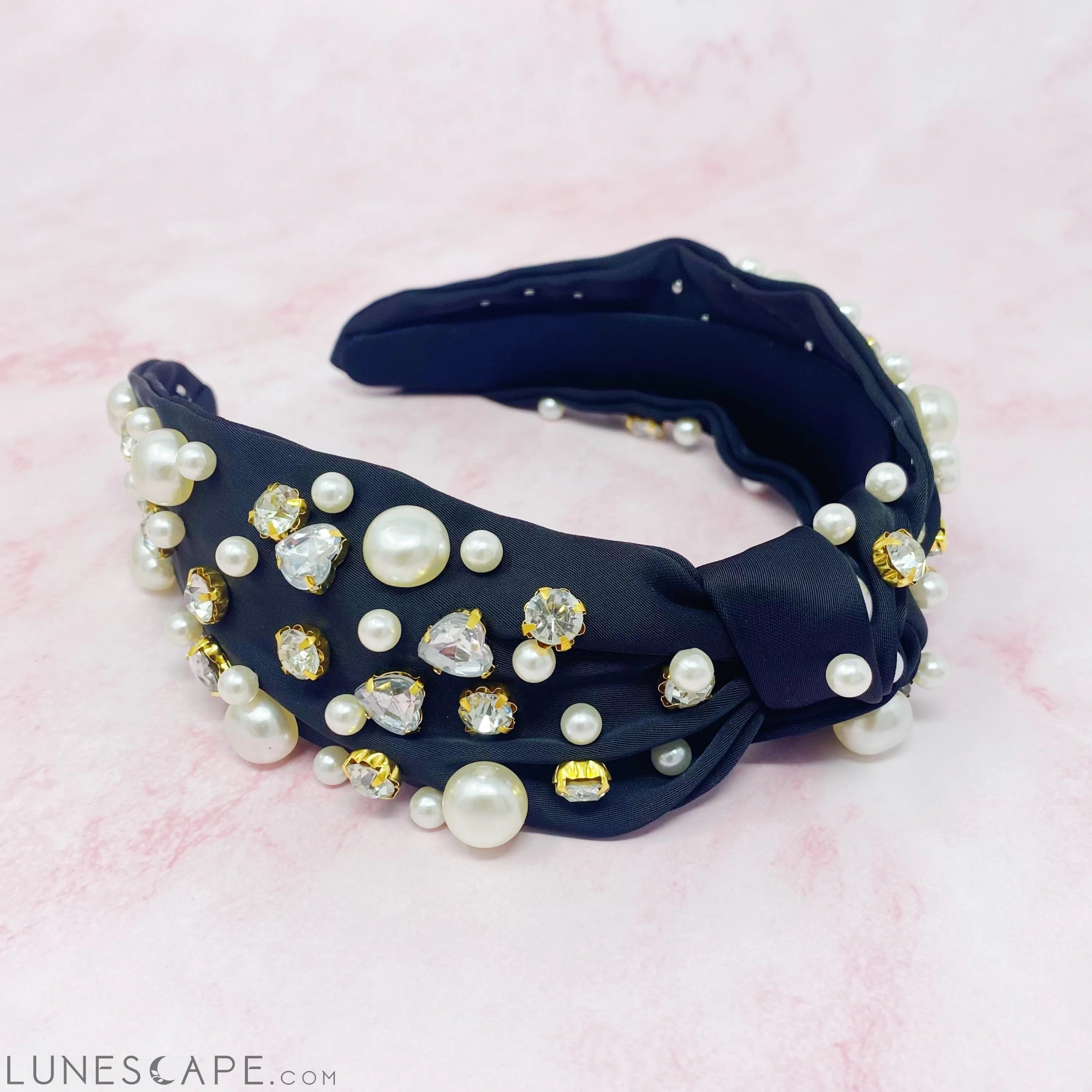 My Winslet Jeweled Satin Headband LUNESCAPE