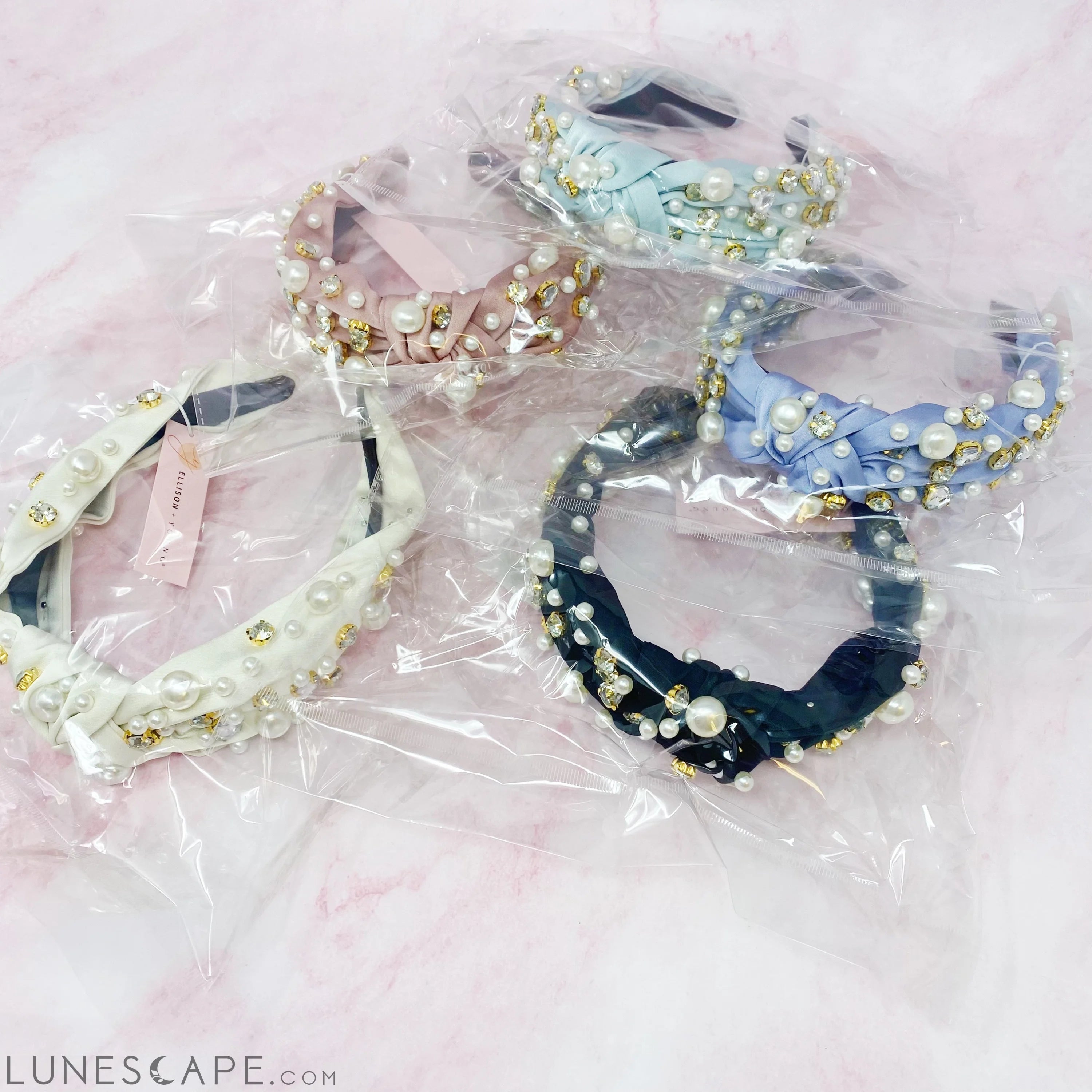 My Winslet Jeweled Satin Headband LUNESCAPE