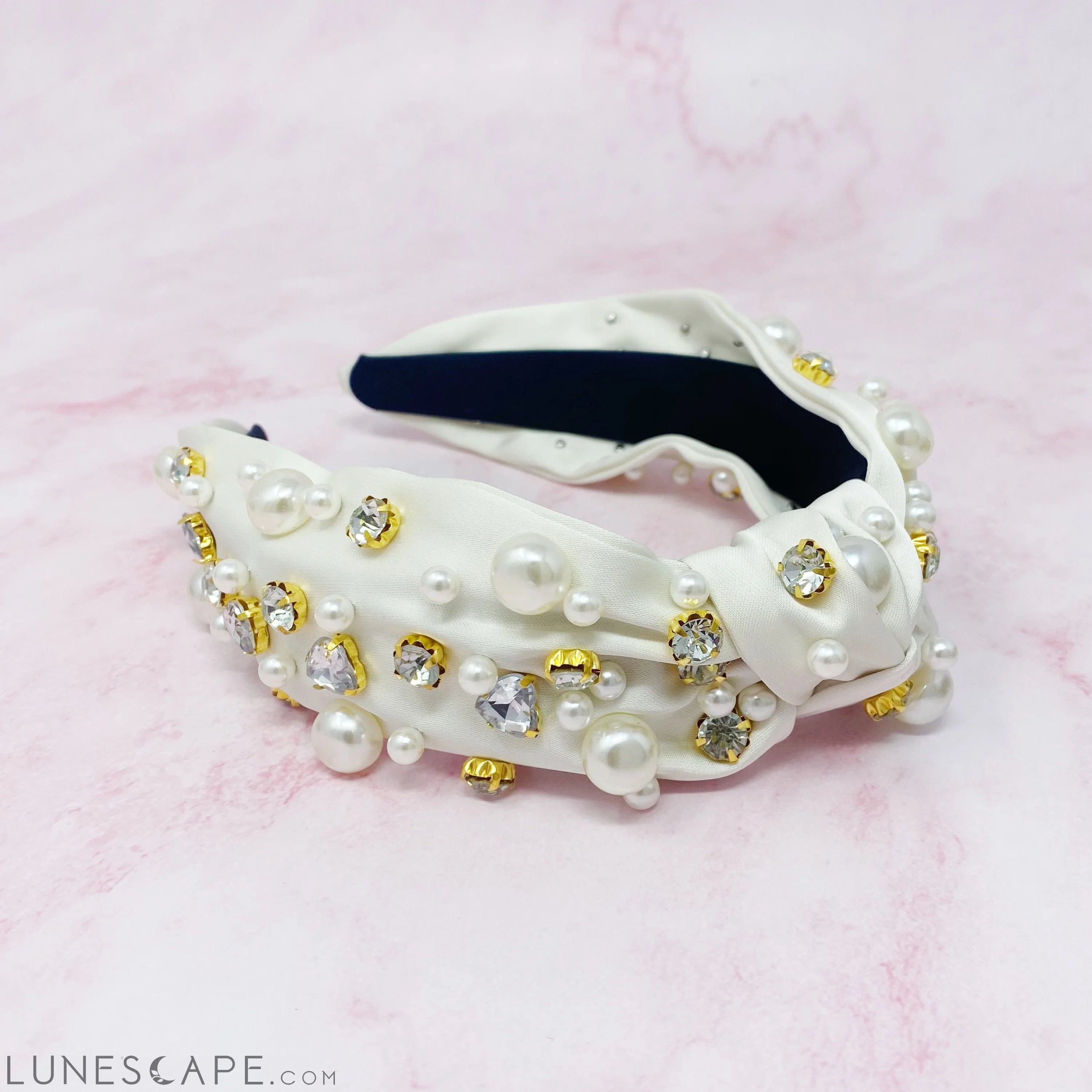 My Winslet Jeweled Satin Headband LUNESCAPE