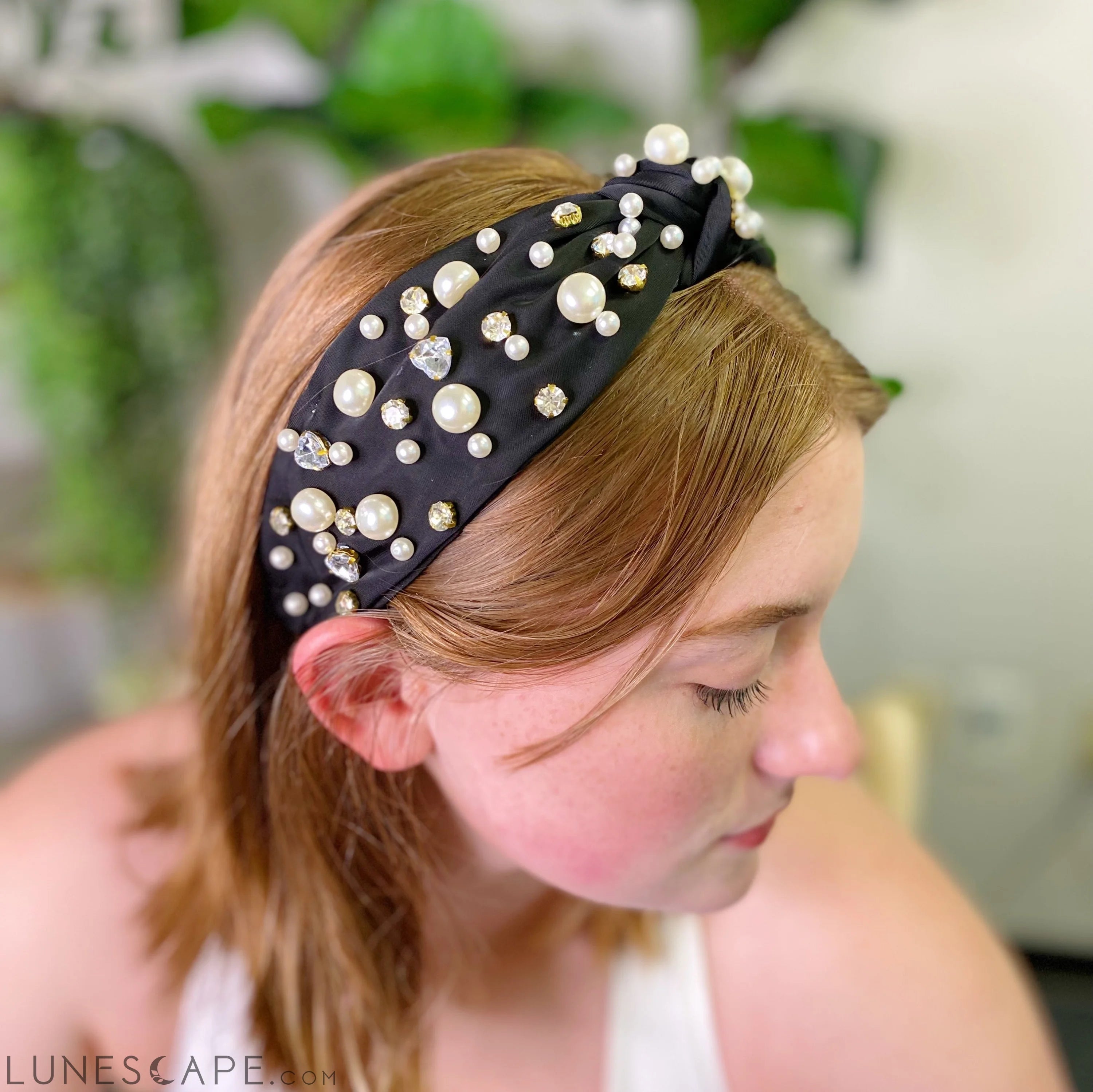 My Winslet Jeweled Satin Headband LUNESCAPE