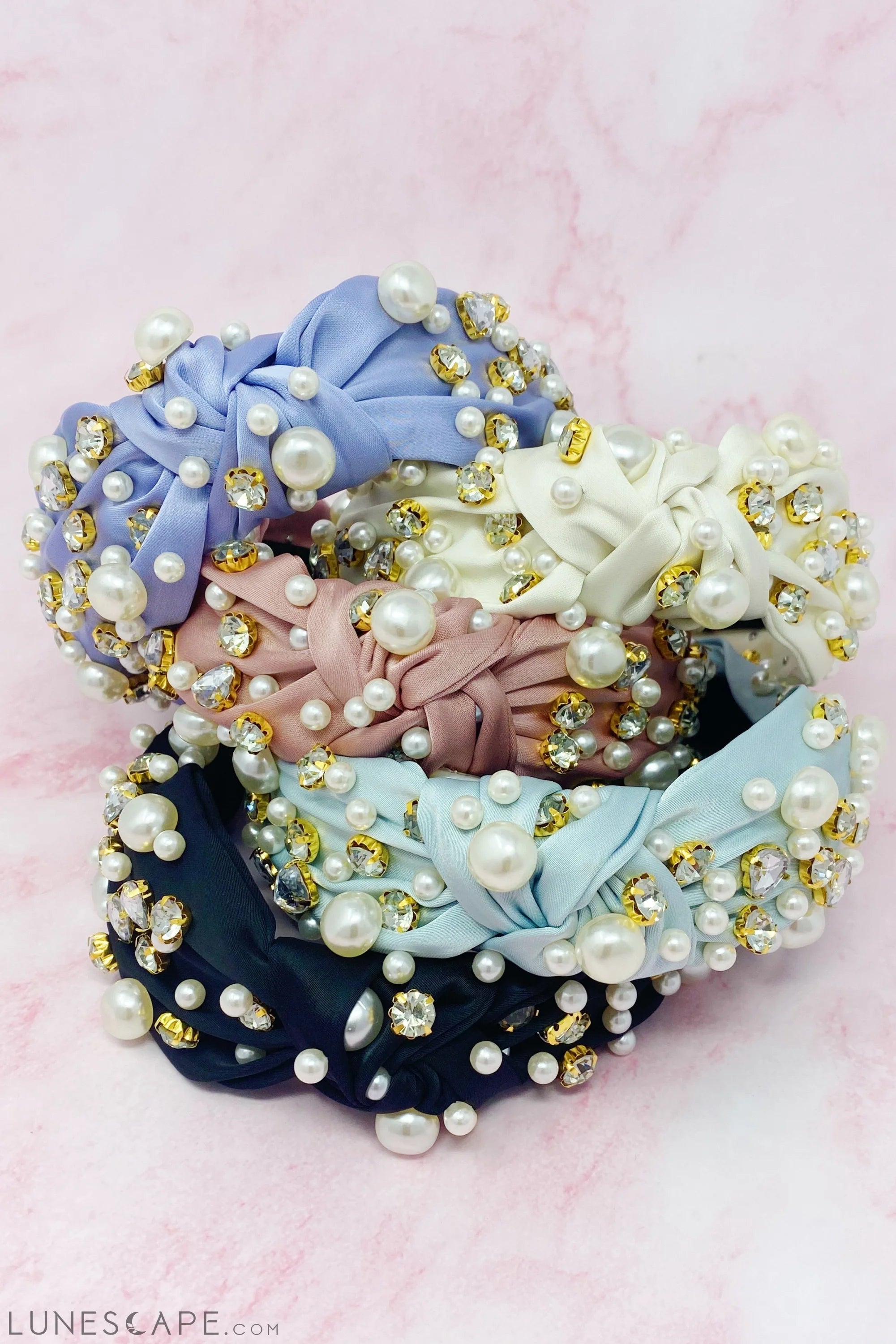 My Winslet Jeweled Satin Headband LUNESCAPE