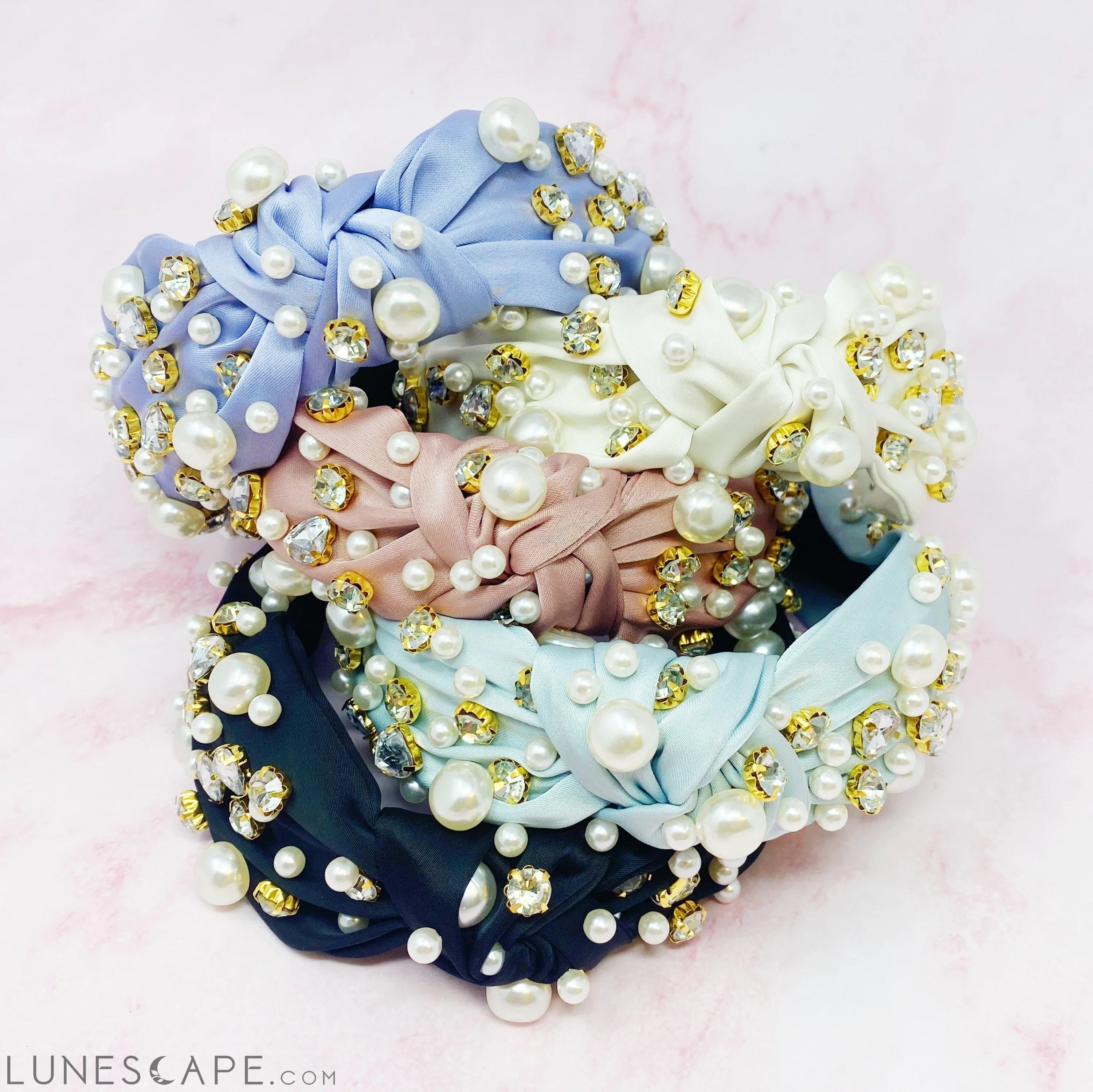My Winslet Jeweled Satin Headband LUNESCAPE