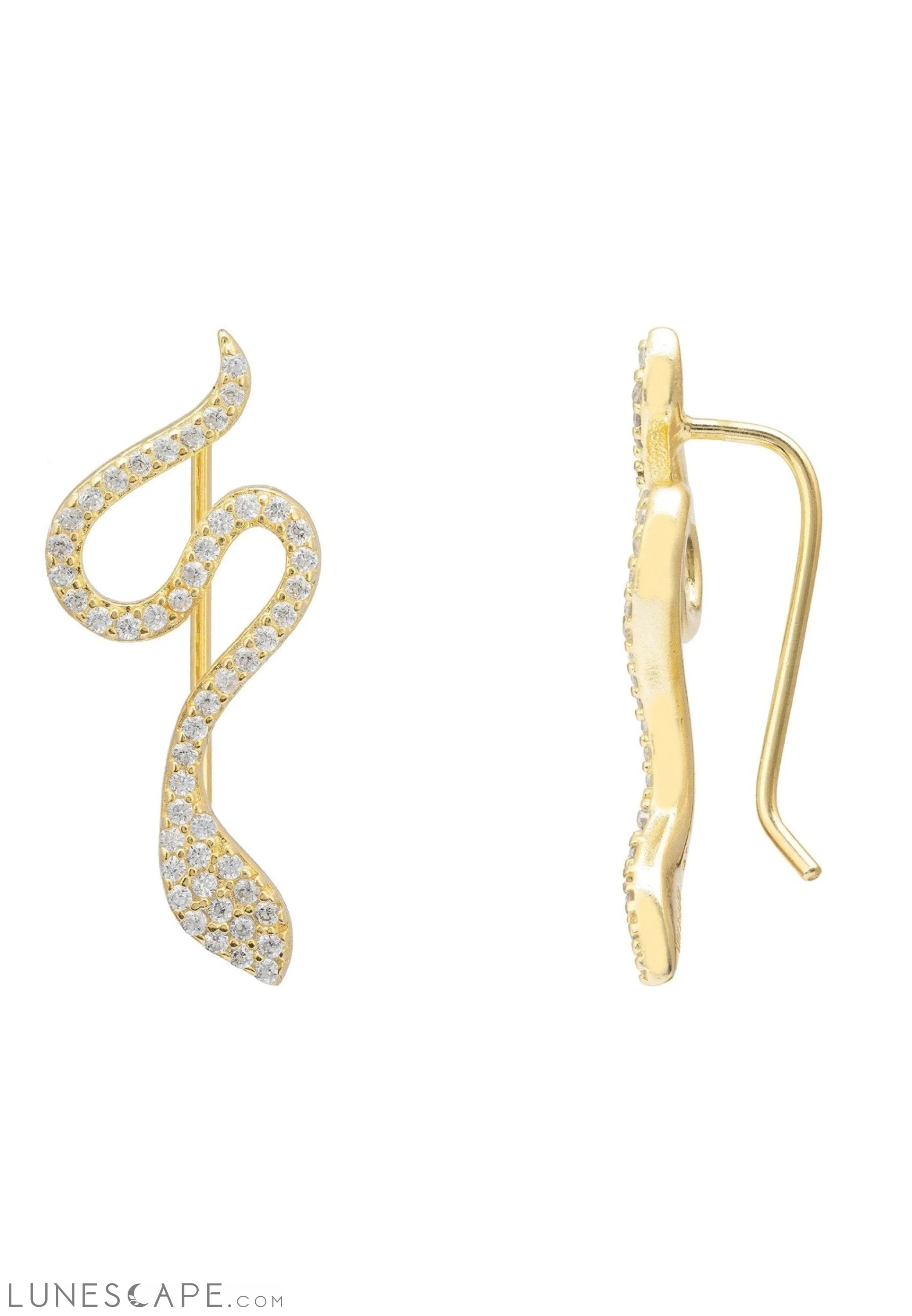 Nagini Snake Ear Climbers Gold LUNESCAPE