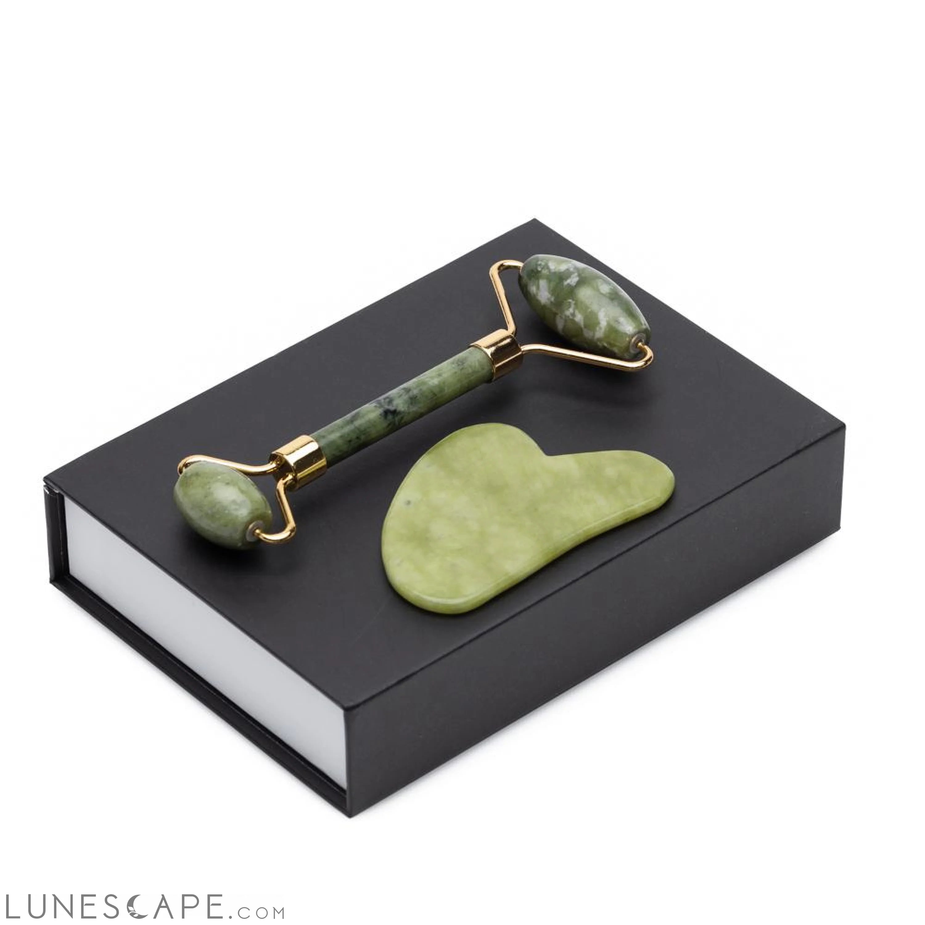 Natural Jade Roller and Gua Sha - Puffiness Reduction LUNESCAPE