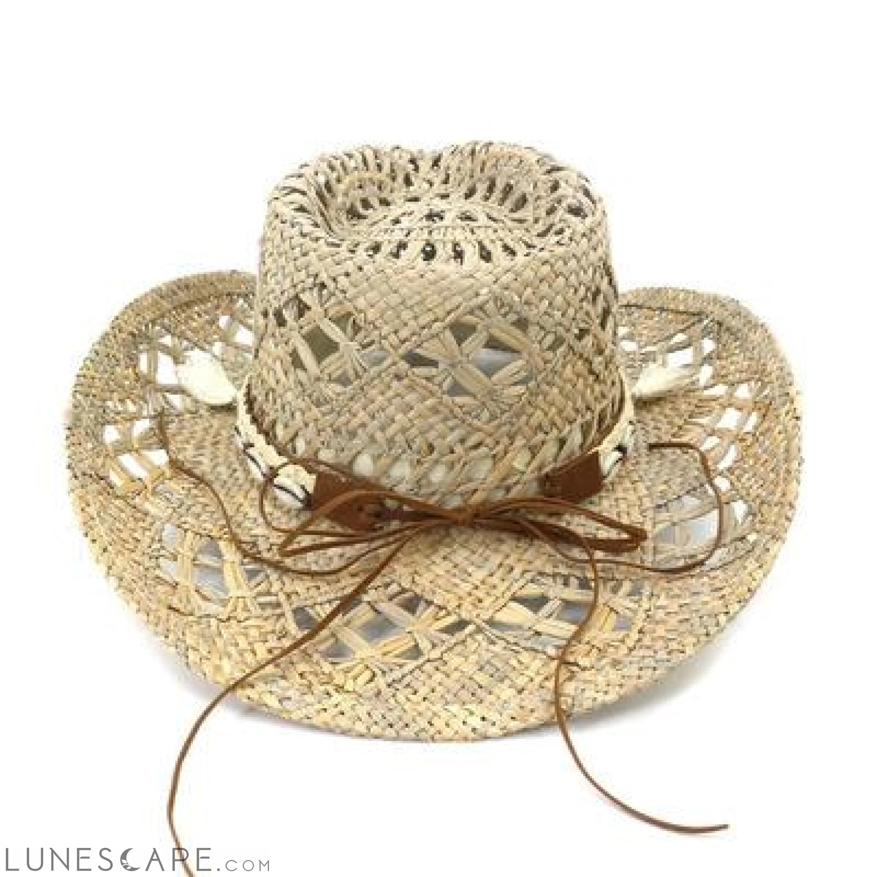 Natural Raffia Handmade Cowboy Hat LUNESCAPE