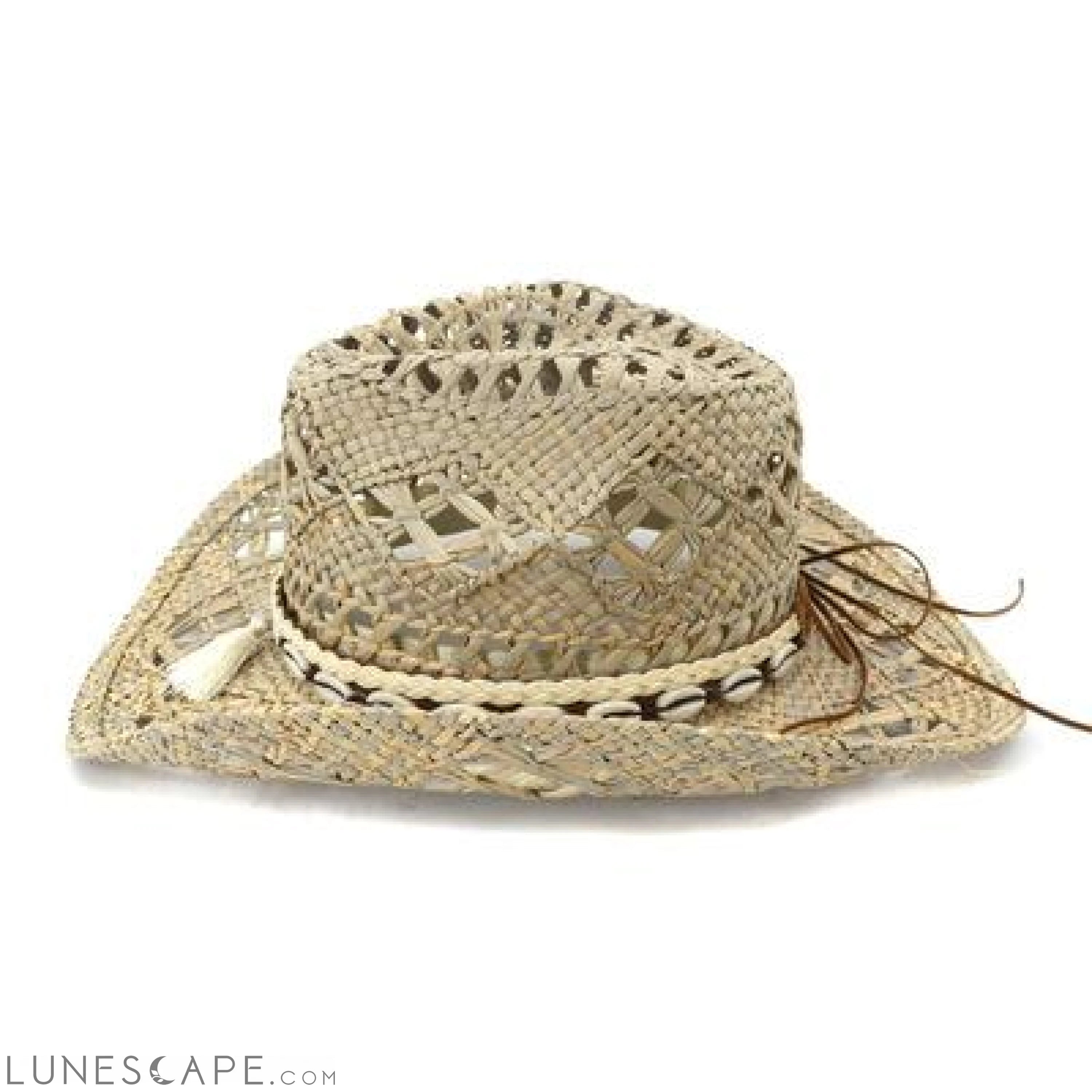 Natural Raffia Handmade Cowboy Hat LUNESCAPE