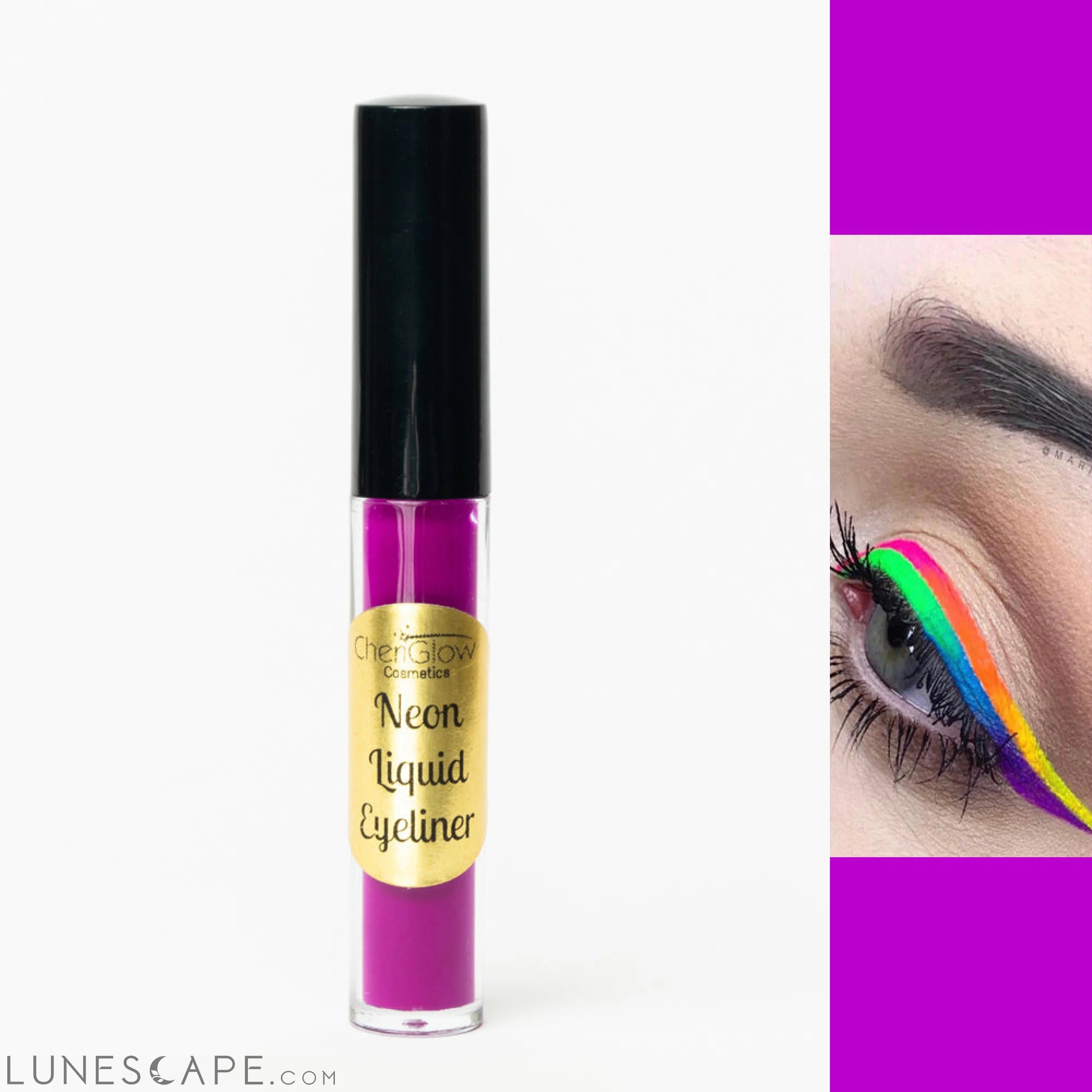 Neon Purple Liquid Eyeliner - Water-proof, Smudge-proof, Long-lasting LUNESCAPE