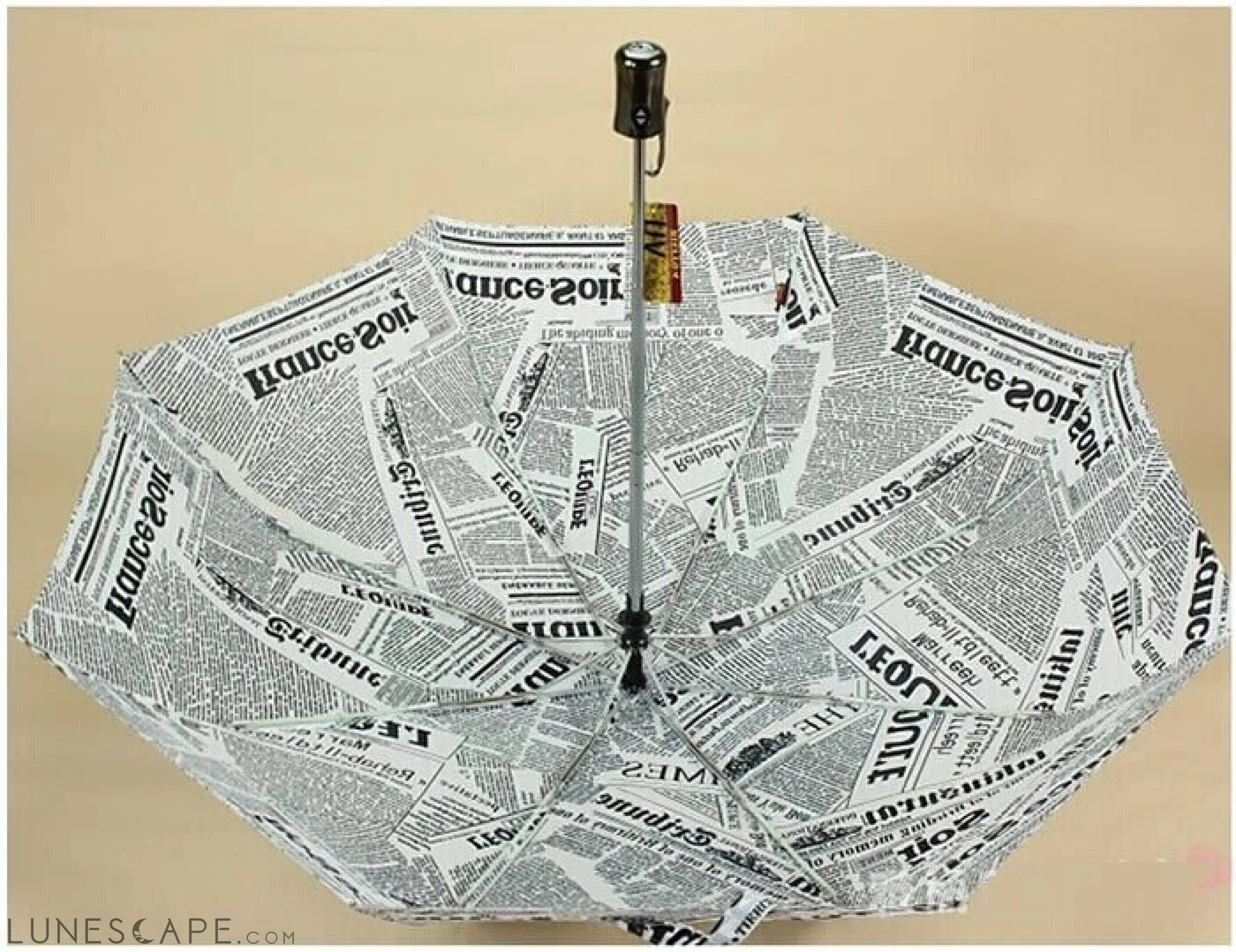 Newspapers Patterned Automatic Folding Umbrella LUNESCAPE