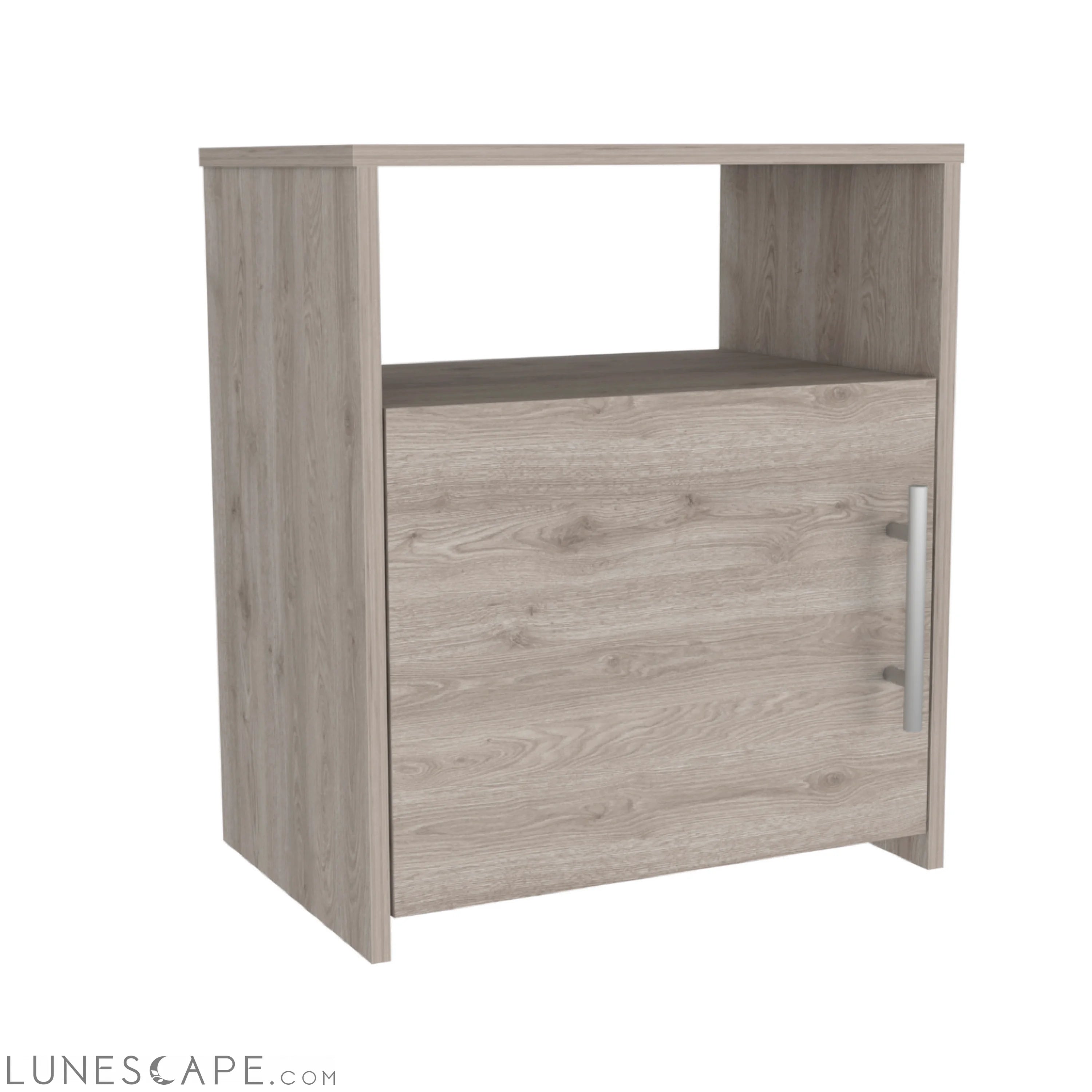 Nightstand Cuarzz, One Cabinet, Light Gray Finish LUNESCAPE