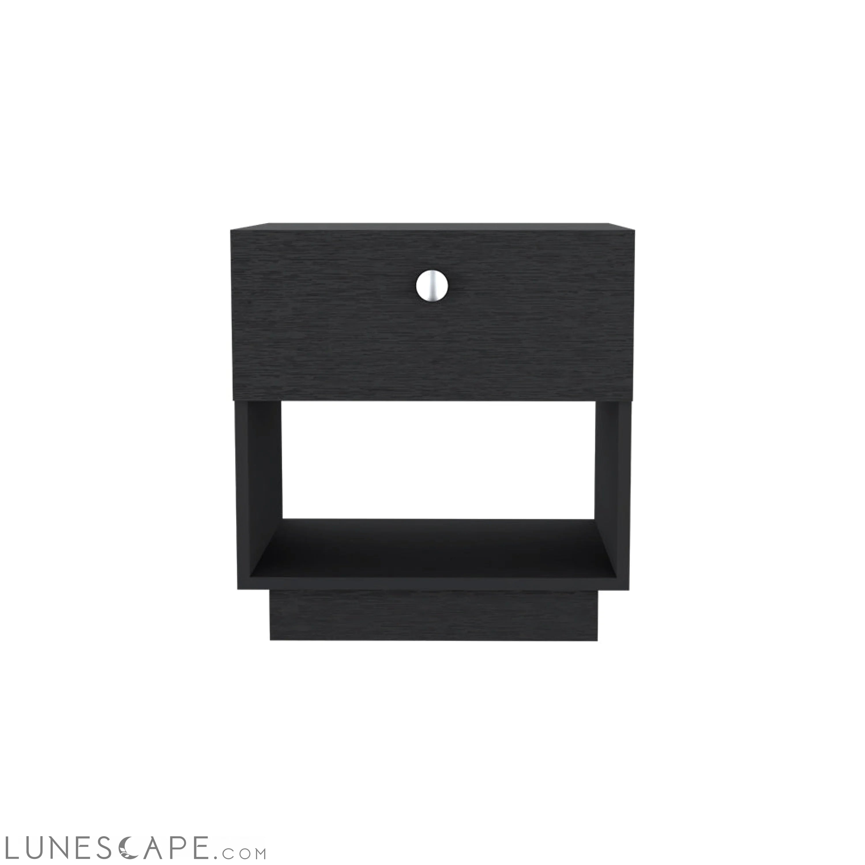Nightstand Viliigili, One Drawer, Black Wengue Finish LUNESCAPE