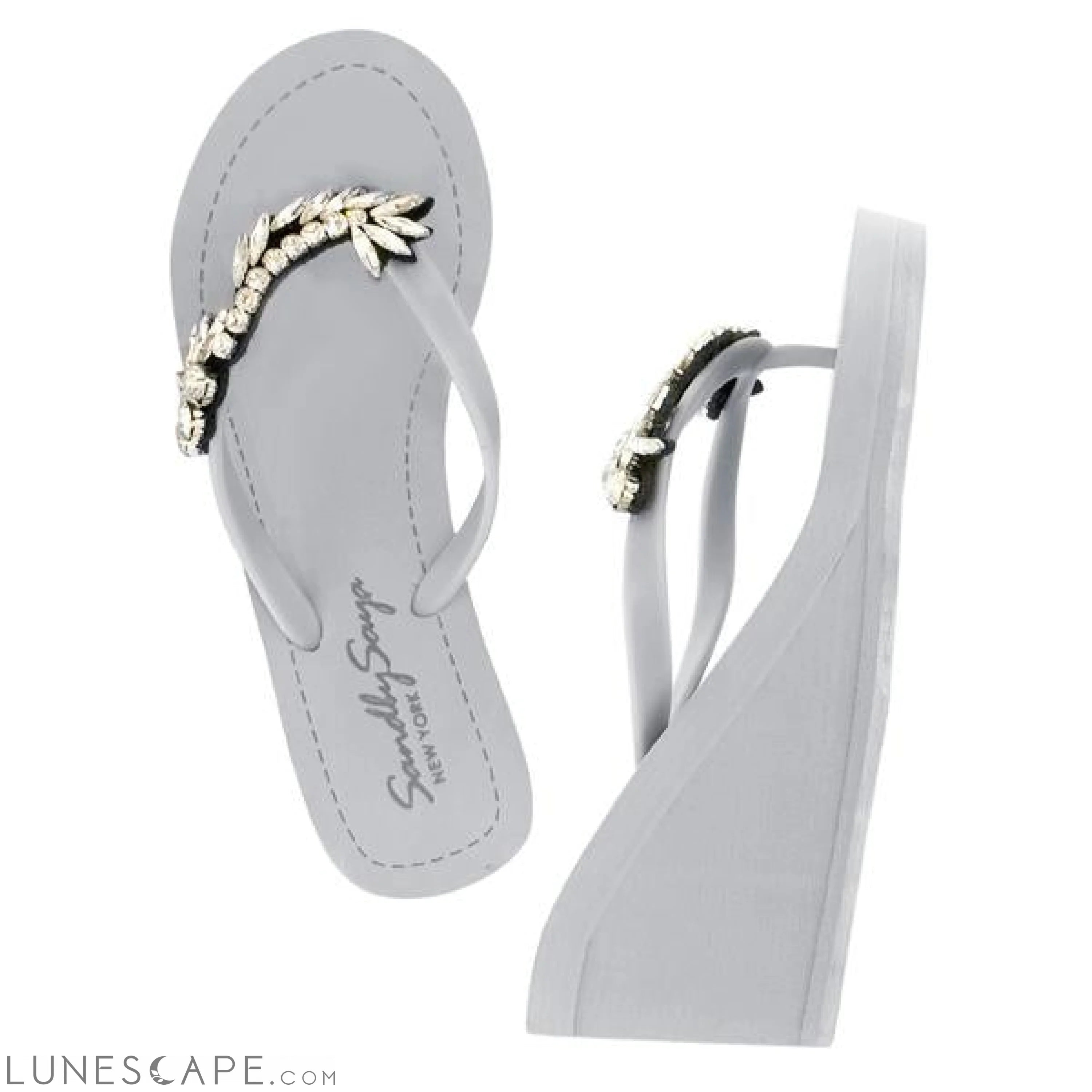 Nomad - Rhine Stone Embellished Women's High Wedge Flip Flops Sandal LUNESCAPE