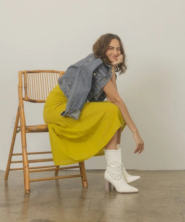 OASIS SOCIETY Paris - Studded Block Heel Western Boots LUNESCAPE