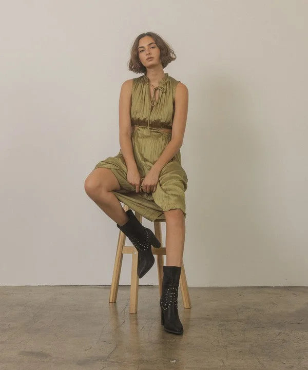 OASIS SOCIETY Paris - Studded Block Heel Western Boots LUNESCAPE