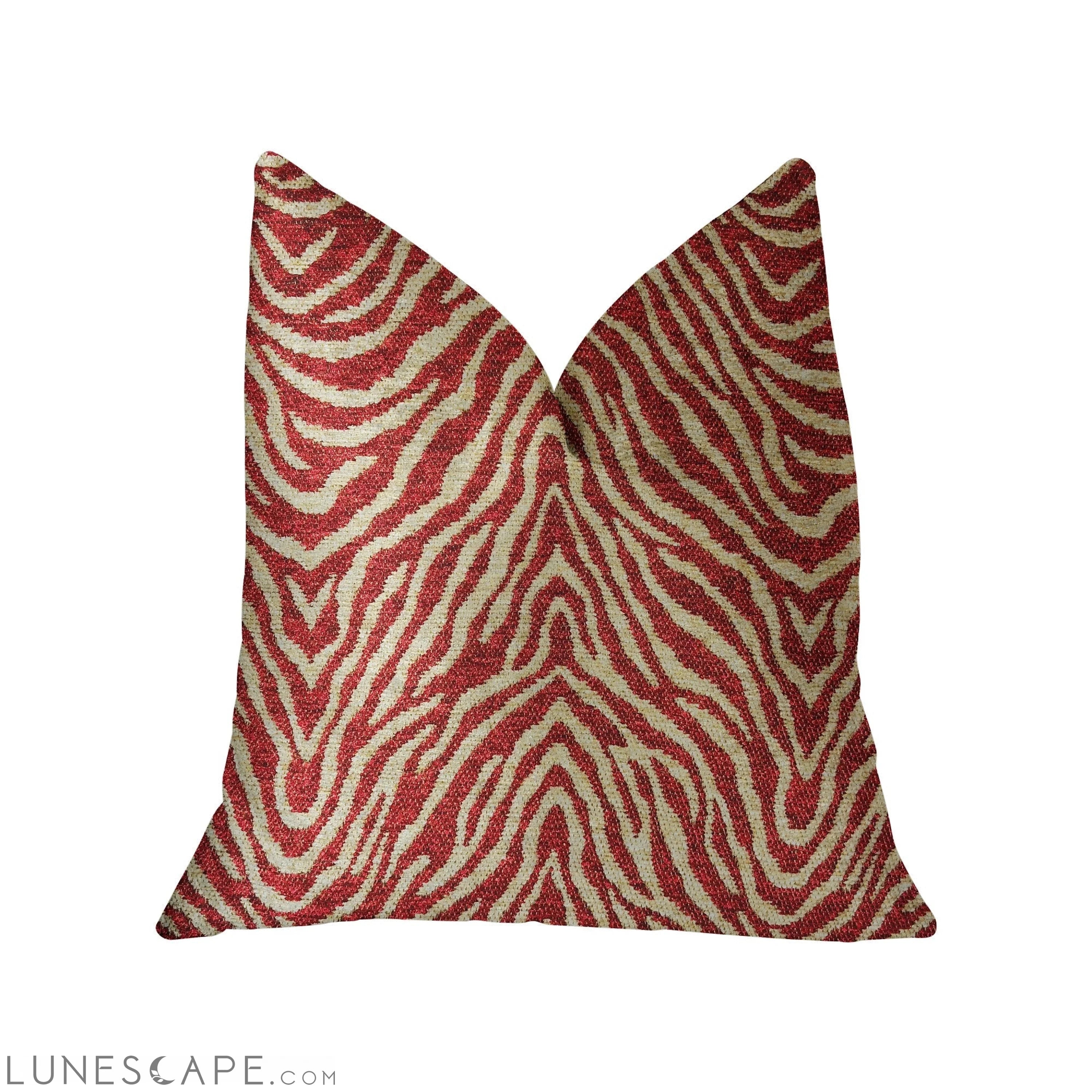 Oasis Waves Red Luxury Throw Pillow LUNESCAPE