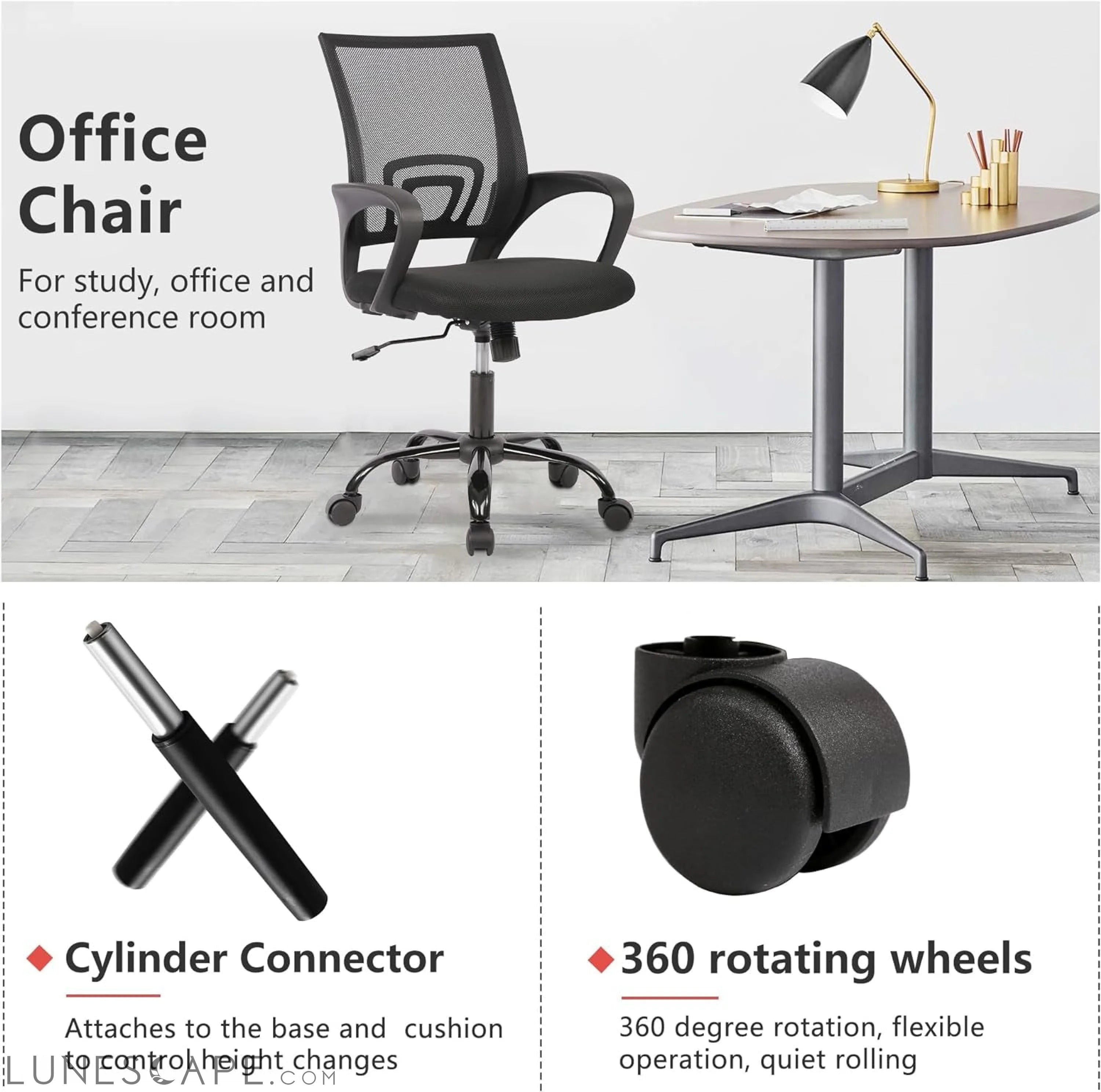 Office Chair Computer Chair Ergonomic Cheap Desk Chair Adjustable LUNESCAPE