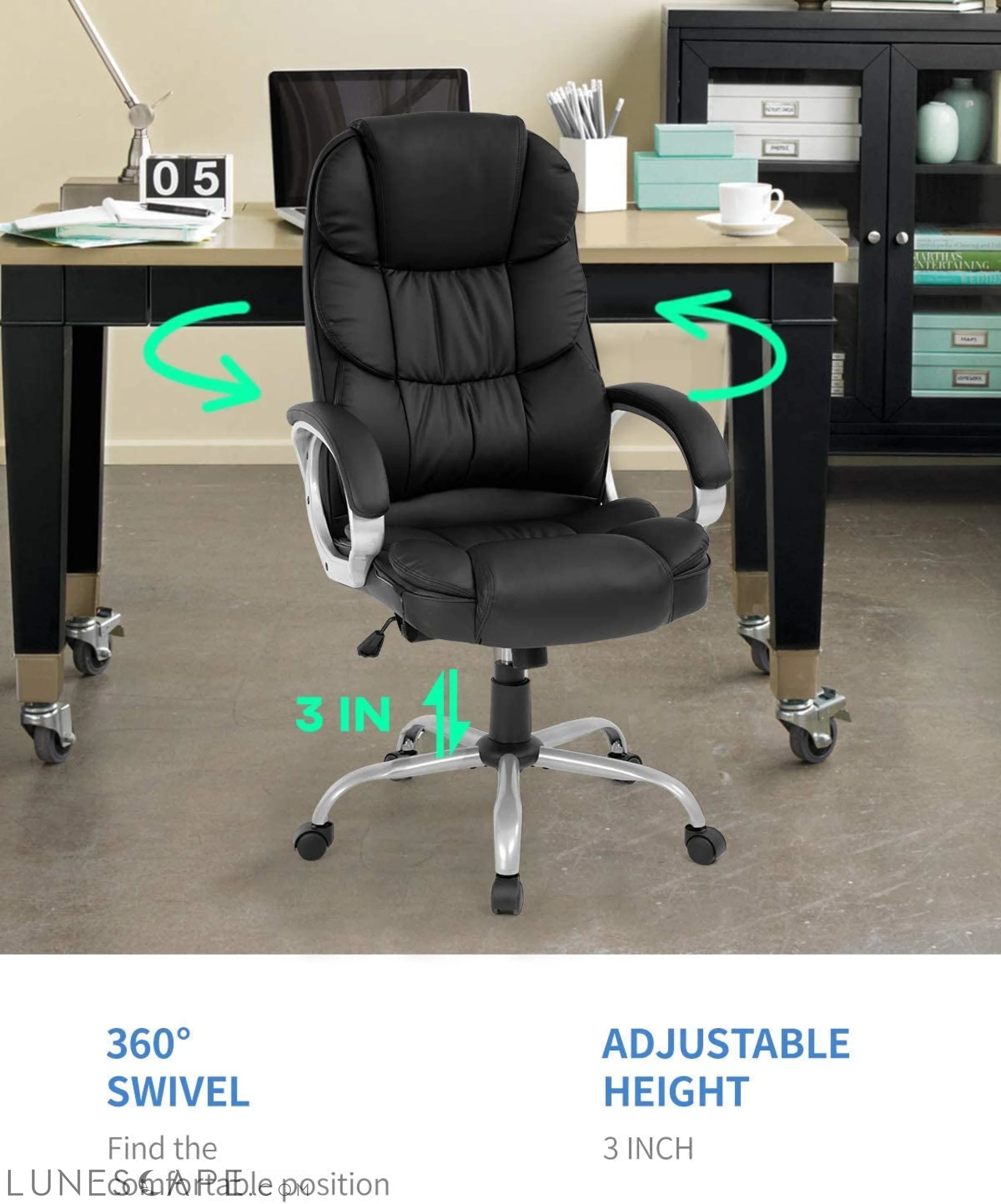 Office Chair Computer High Back Adjustable Ergonomic Desk Chair LUNESCAPE
