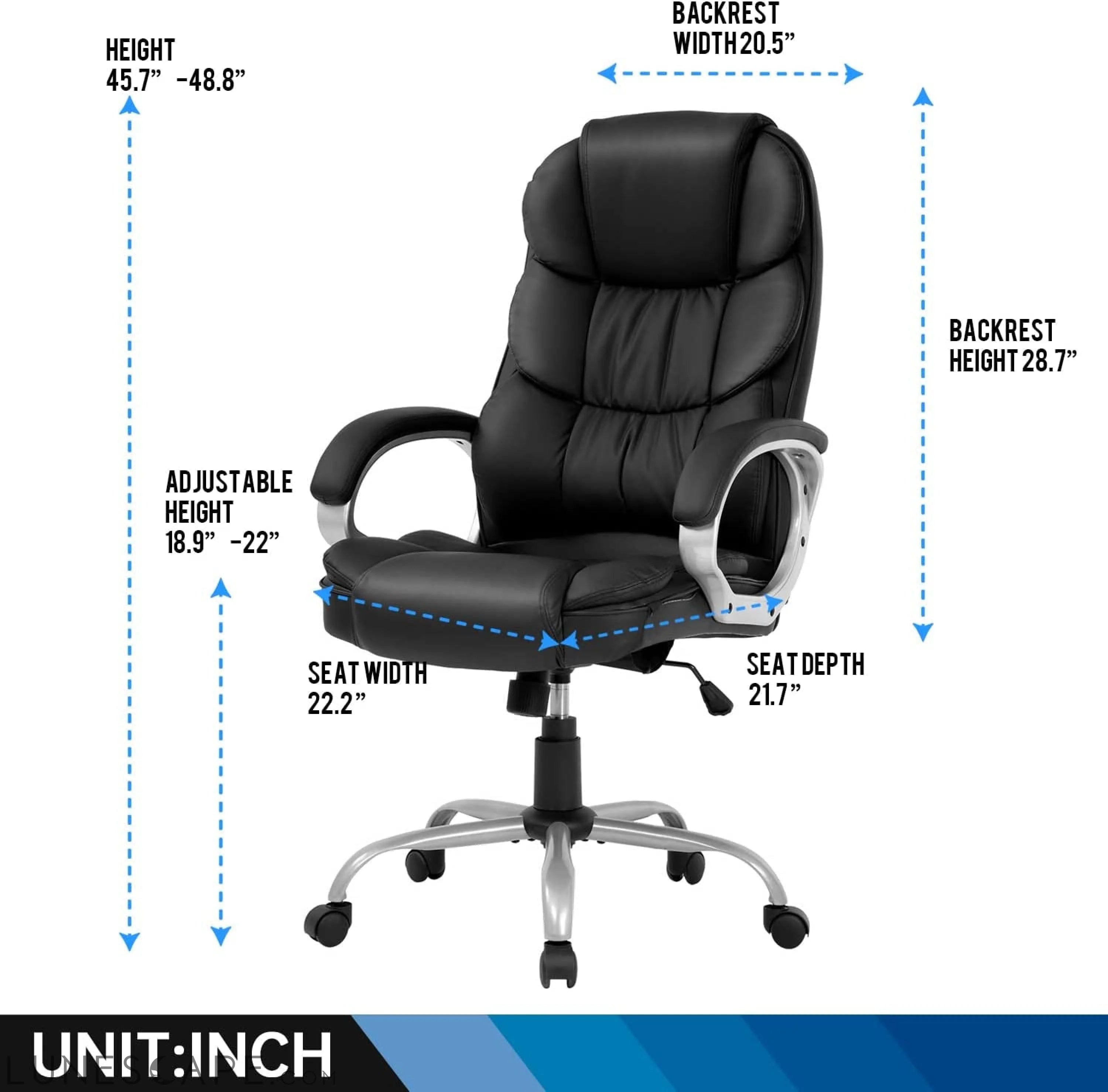 Office Chair Computer High Back Adjustable Ergonomic Desk Chair LUNESCAPE