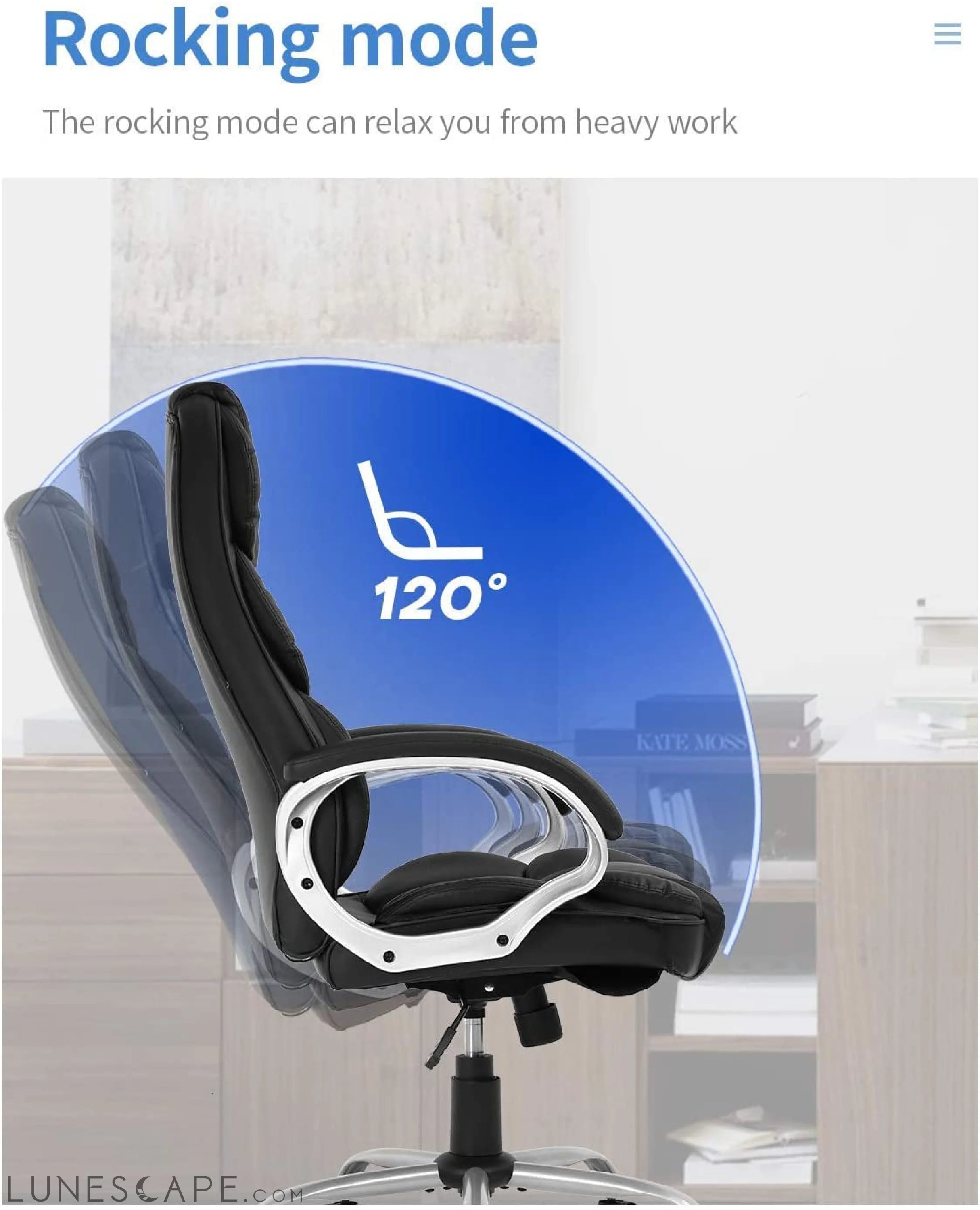 Office Chair Computer High Back Adjustable Ergonomic Desk Chair LUNESCAPE