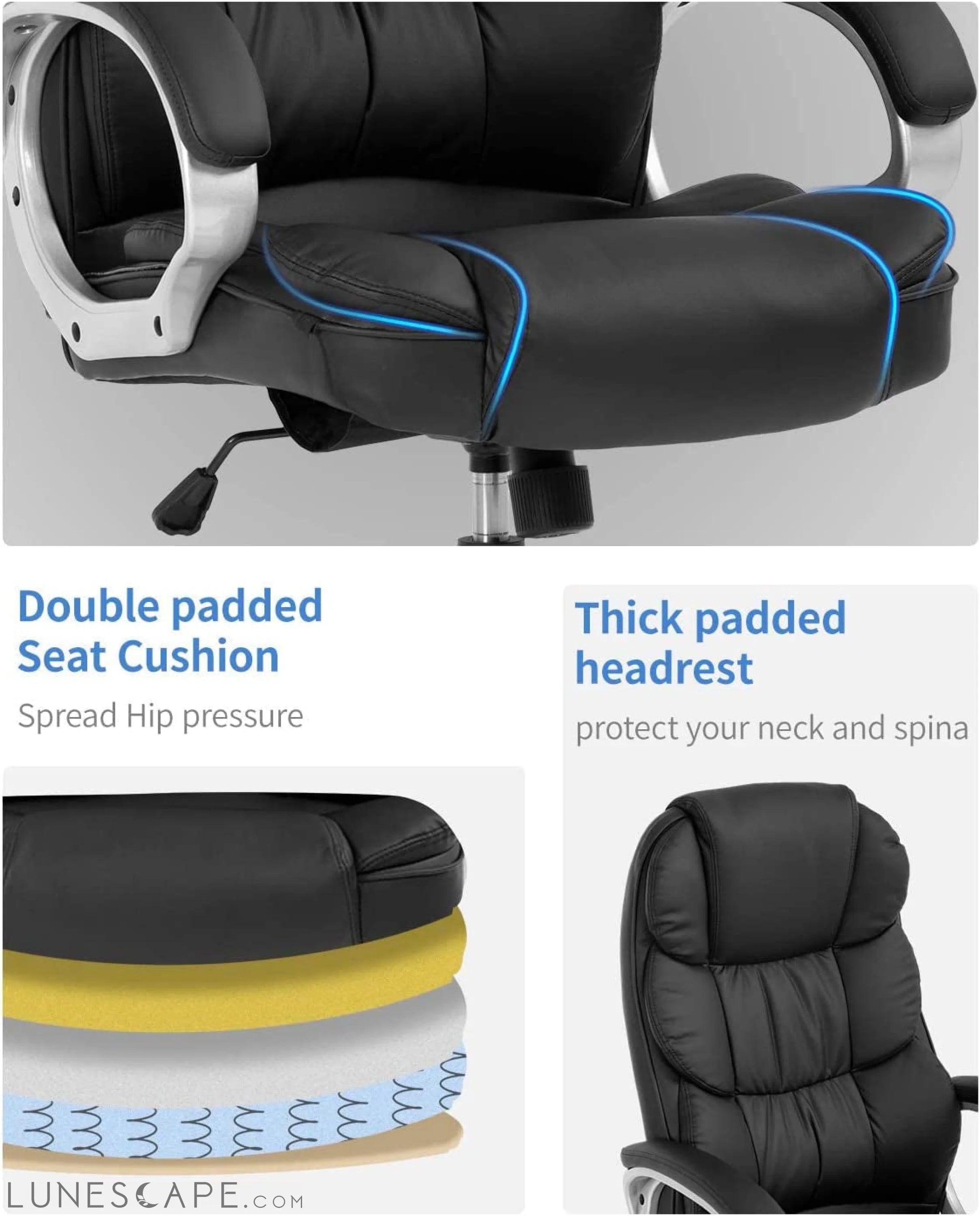 Office Chair Computer High Back Adjustable Ergonomic Desk Chair LUNESCAPE