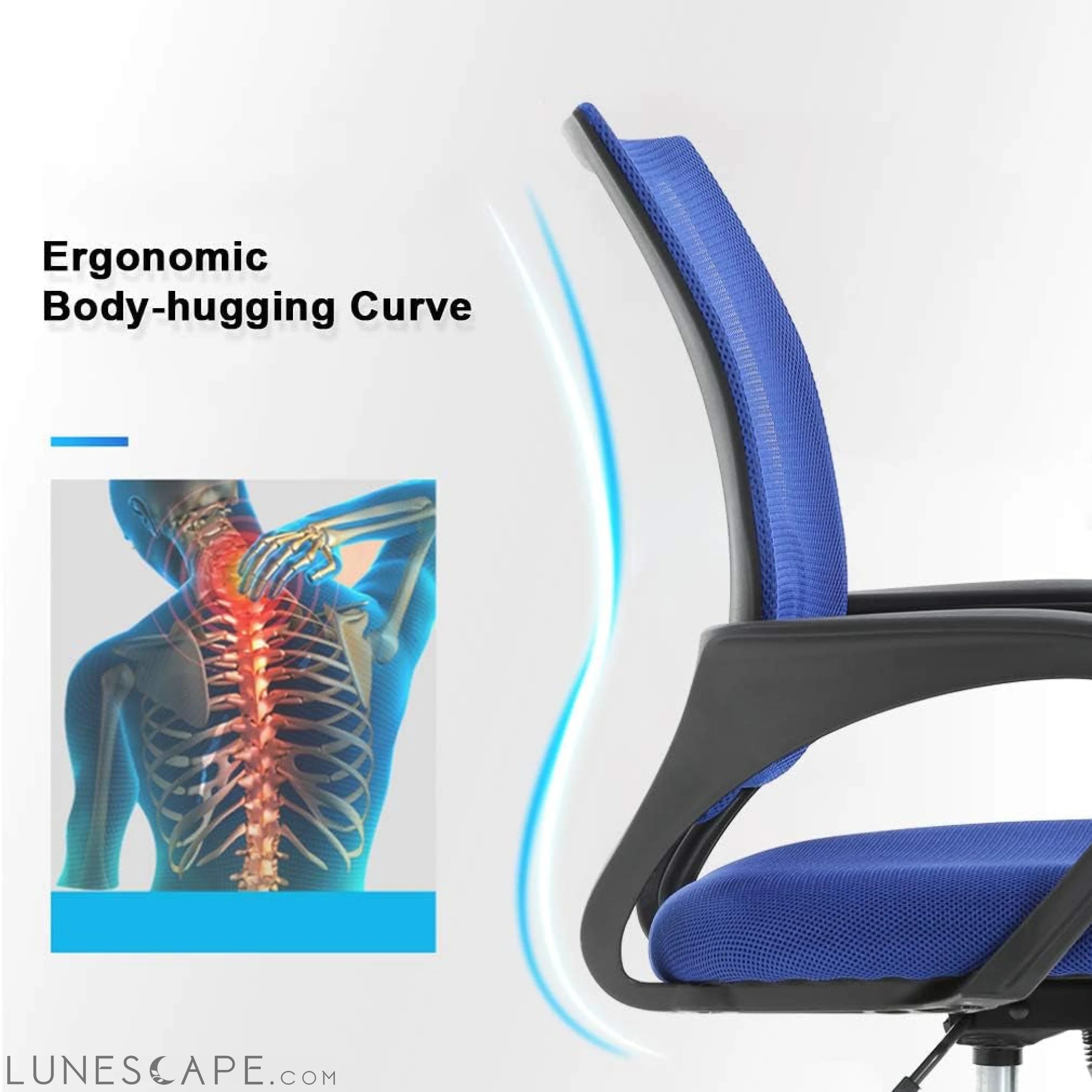 Office Chair Ergonomic Cheap Desk Chair Mesh Computer Chair Lumbar LUNESCAPE