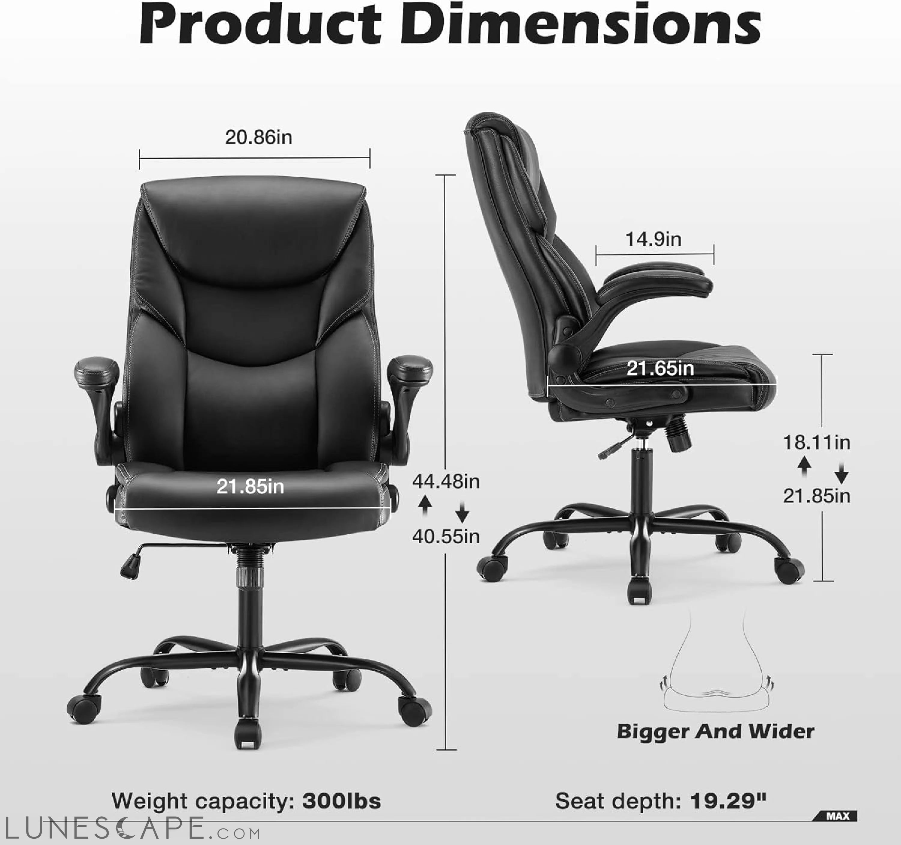 Office Chair - Ergonomic Executive Computer Desk Chairs with LUNESCAPE