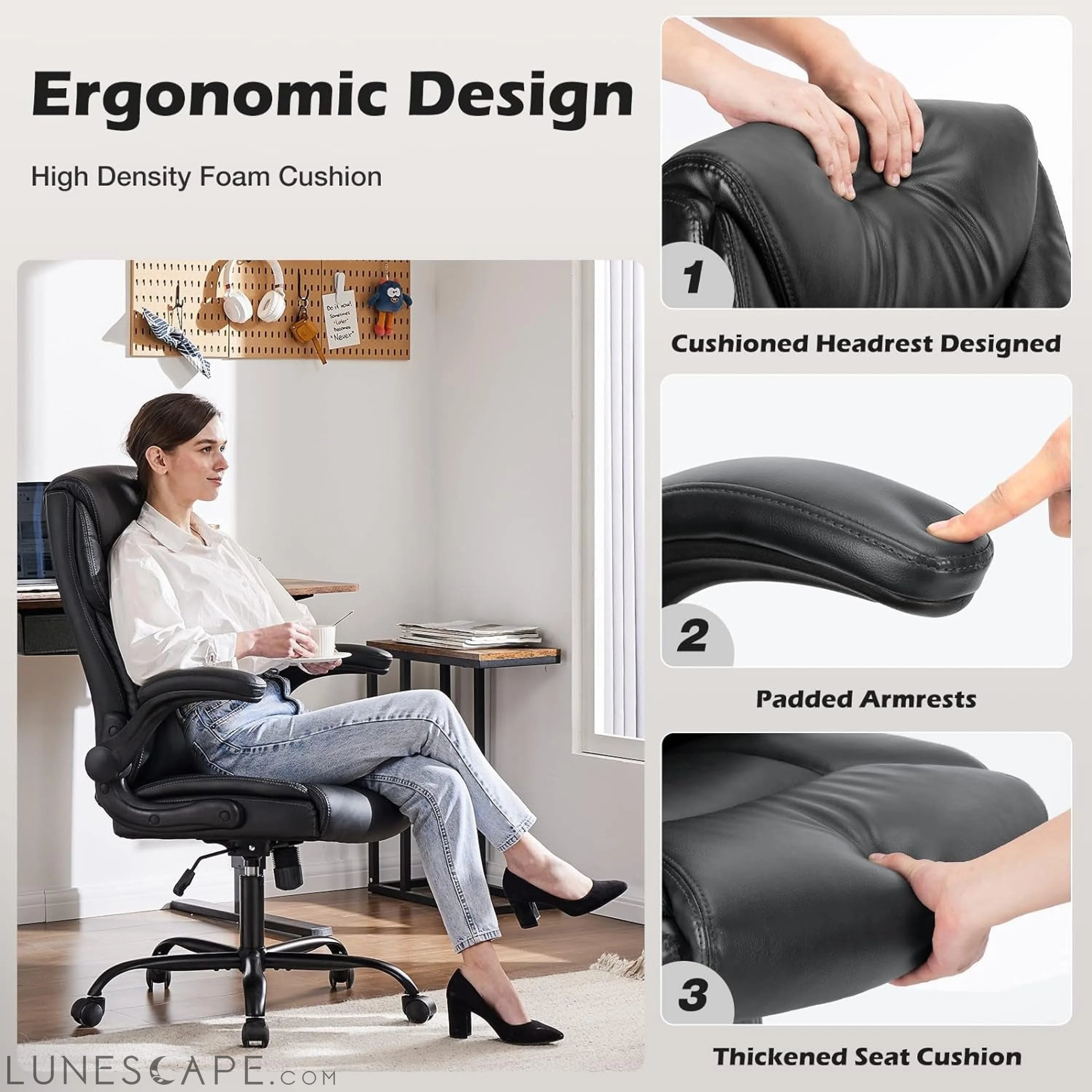 Office Chair - Ergonomic Executive Computer Desk Chairs with LUNESCAPE