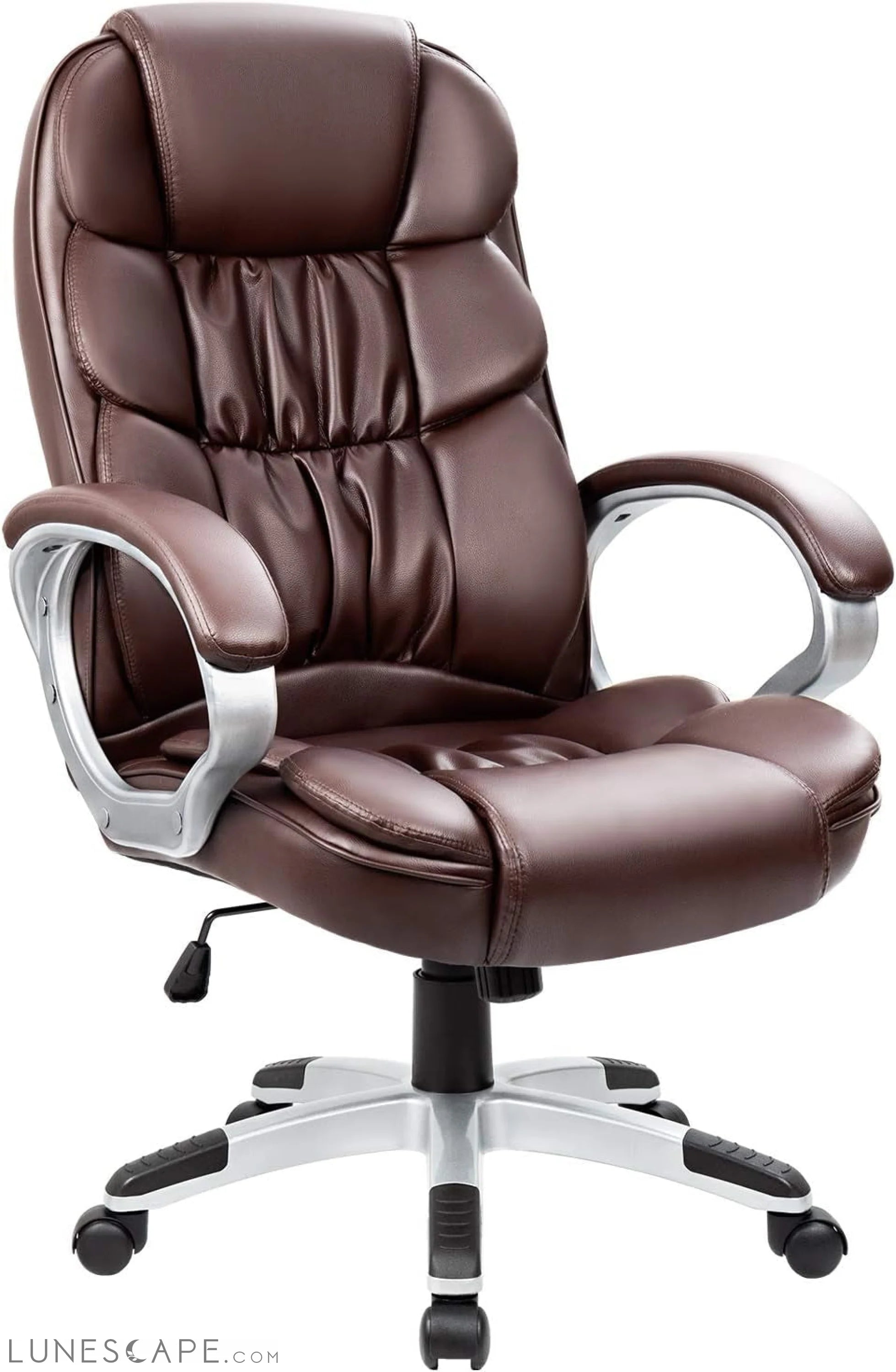 Office Chair High Back Computer Chair Ergonomic Desk Chair, PU Leather LUNESCAPE