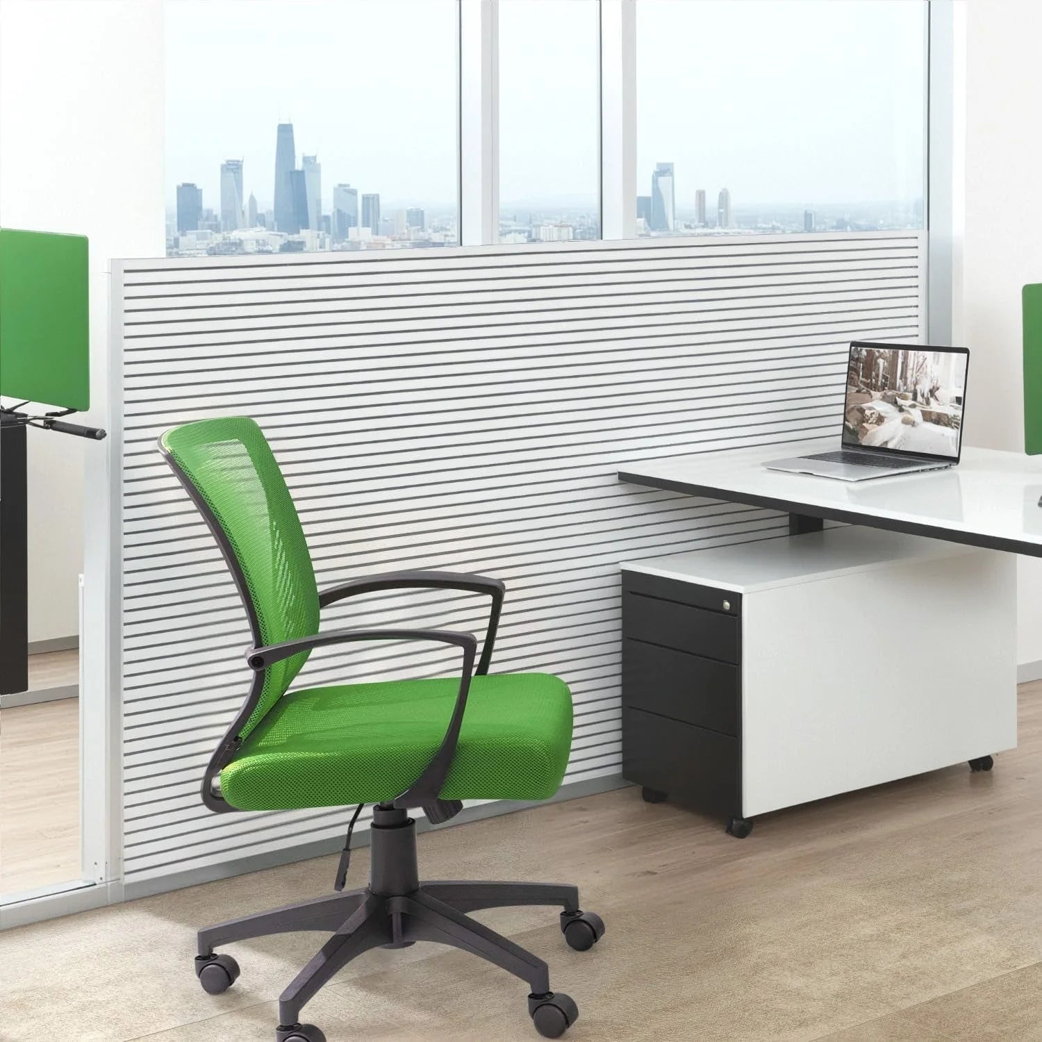 Office Chair Mid Back Swivel Lumbar Support Desk Chair, Computer LUNESCAPE
