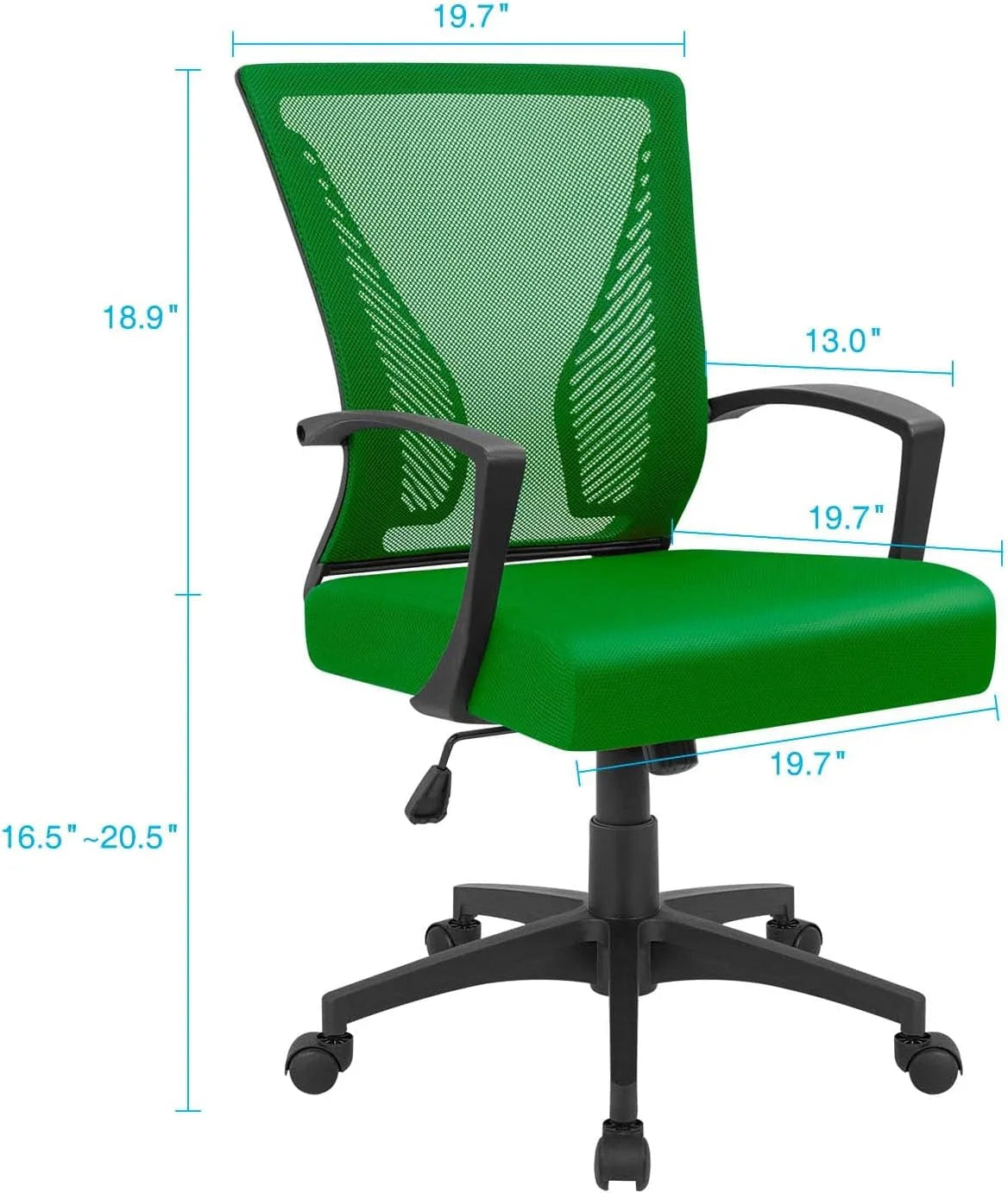 Office Chair Mid Back Swivel Lumbar Support Desk Chair, Computer LUNESCAPE