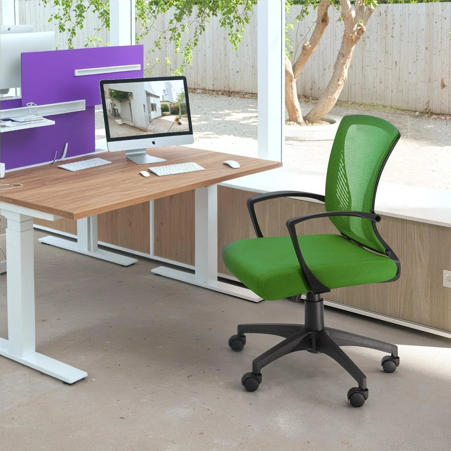 Office Chair Mid Back Swivel Lumbar Support Desk Chair, Computer LUNESCAPE