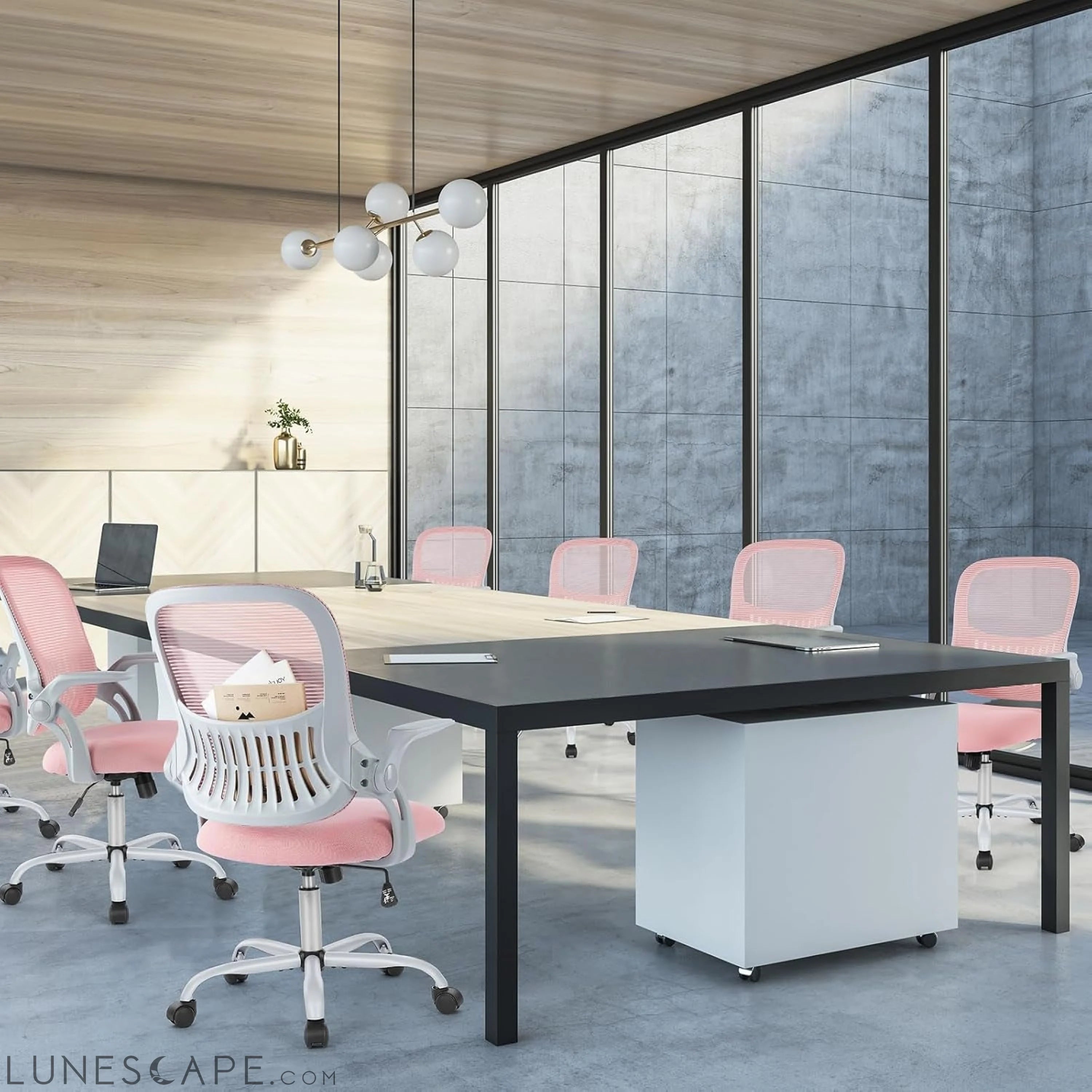 Office Computer Desk Chair, Ergonomic Mid-Back Mesh Rolling Work LUNESCAPE