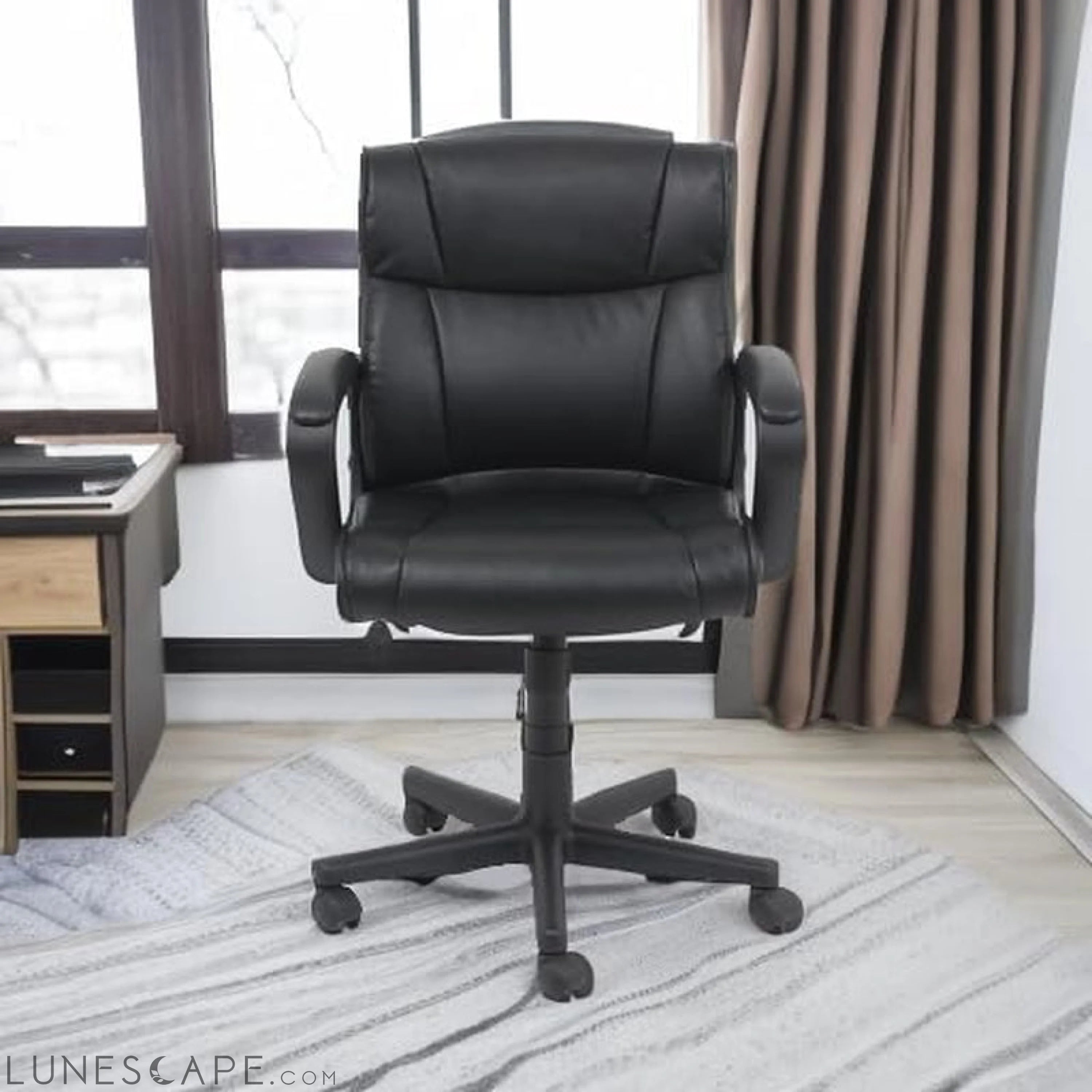 Office Computer Task Desk Chair with Padded Armrests, Mid-Back LUNESCAPE