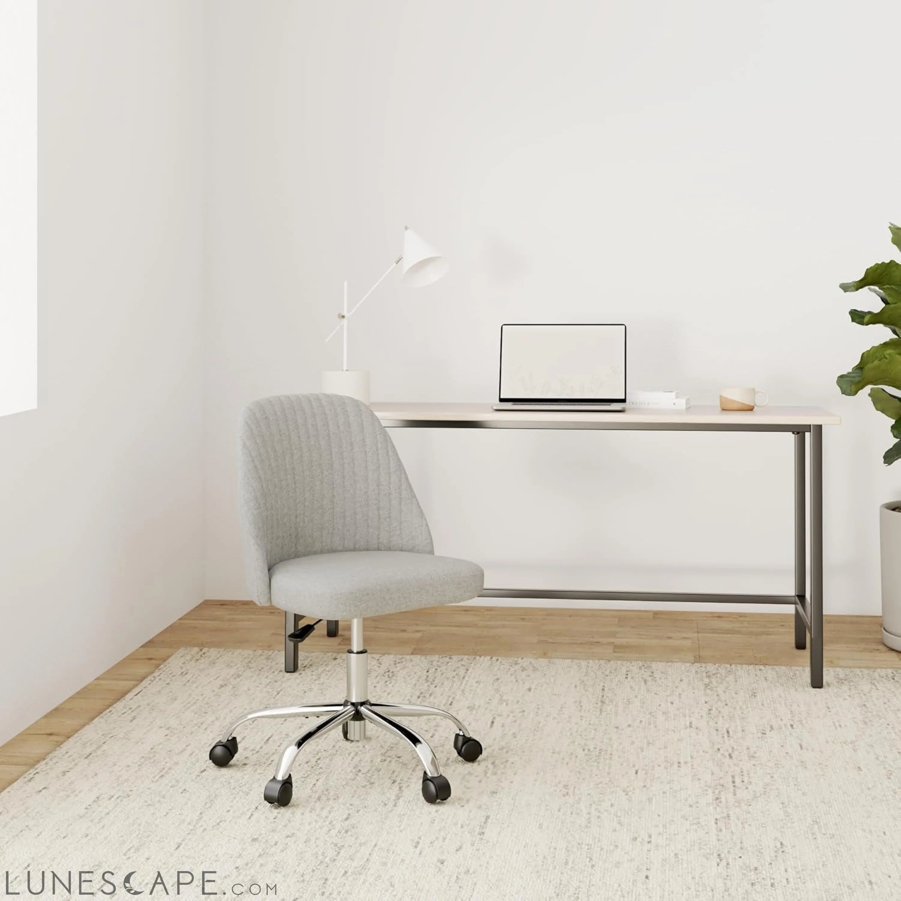 Office Desk Chair, Modern Cute Rolling Vanity Swivel Task Chairs with LUNESCAPE