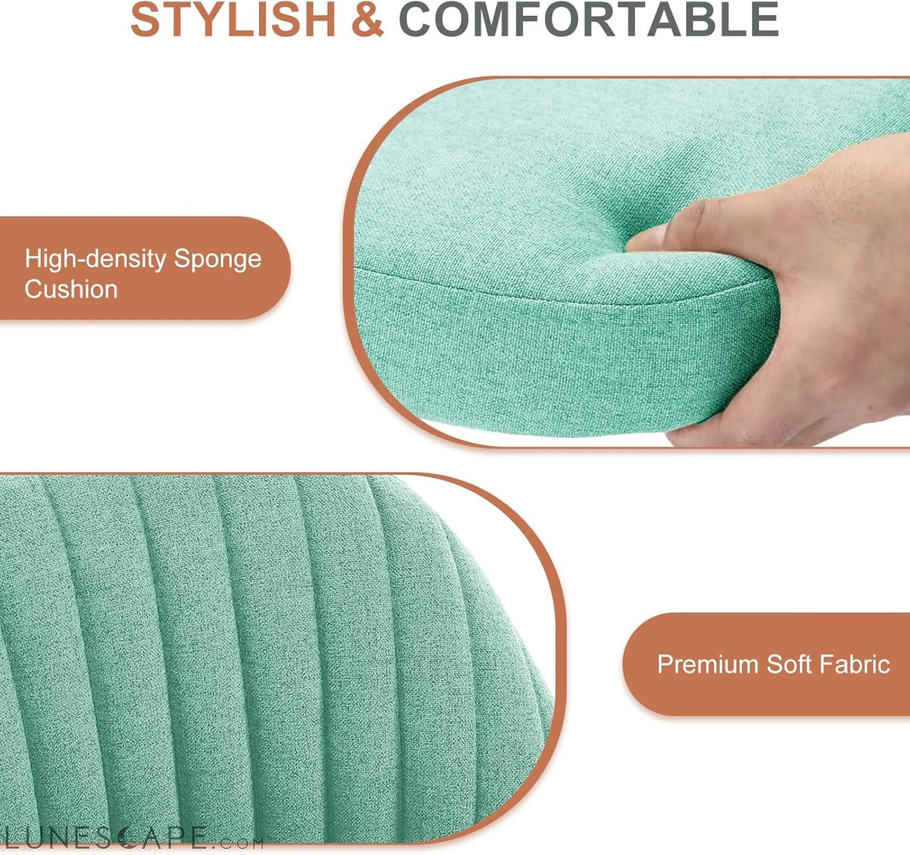 Office Desk Chair, Modern Cute Rolling Vanity Swivel Task Seating with LUNESCAPE