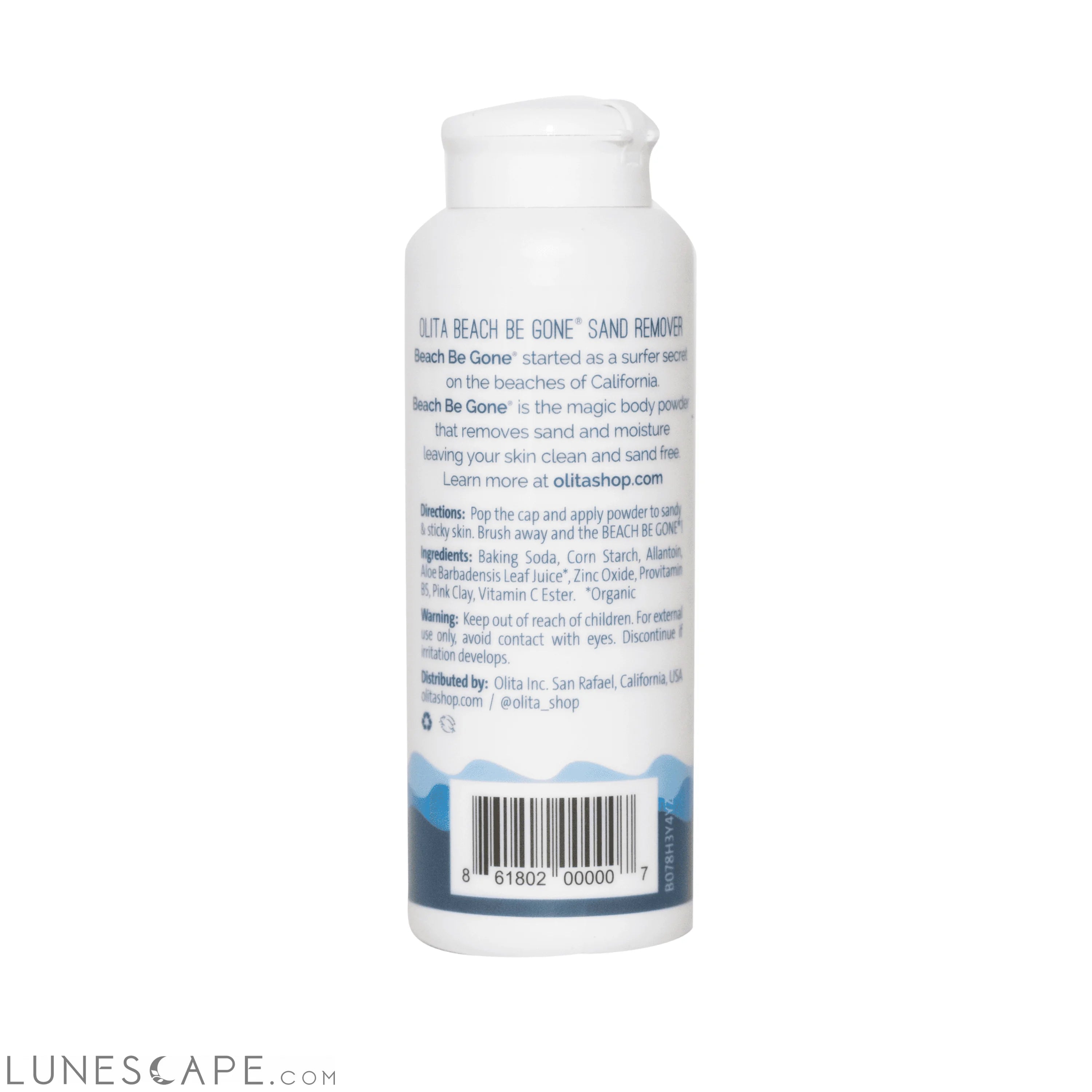 OLITA Beach Be Gone Fragrance Free Sand Remover LUNESCAPE