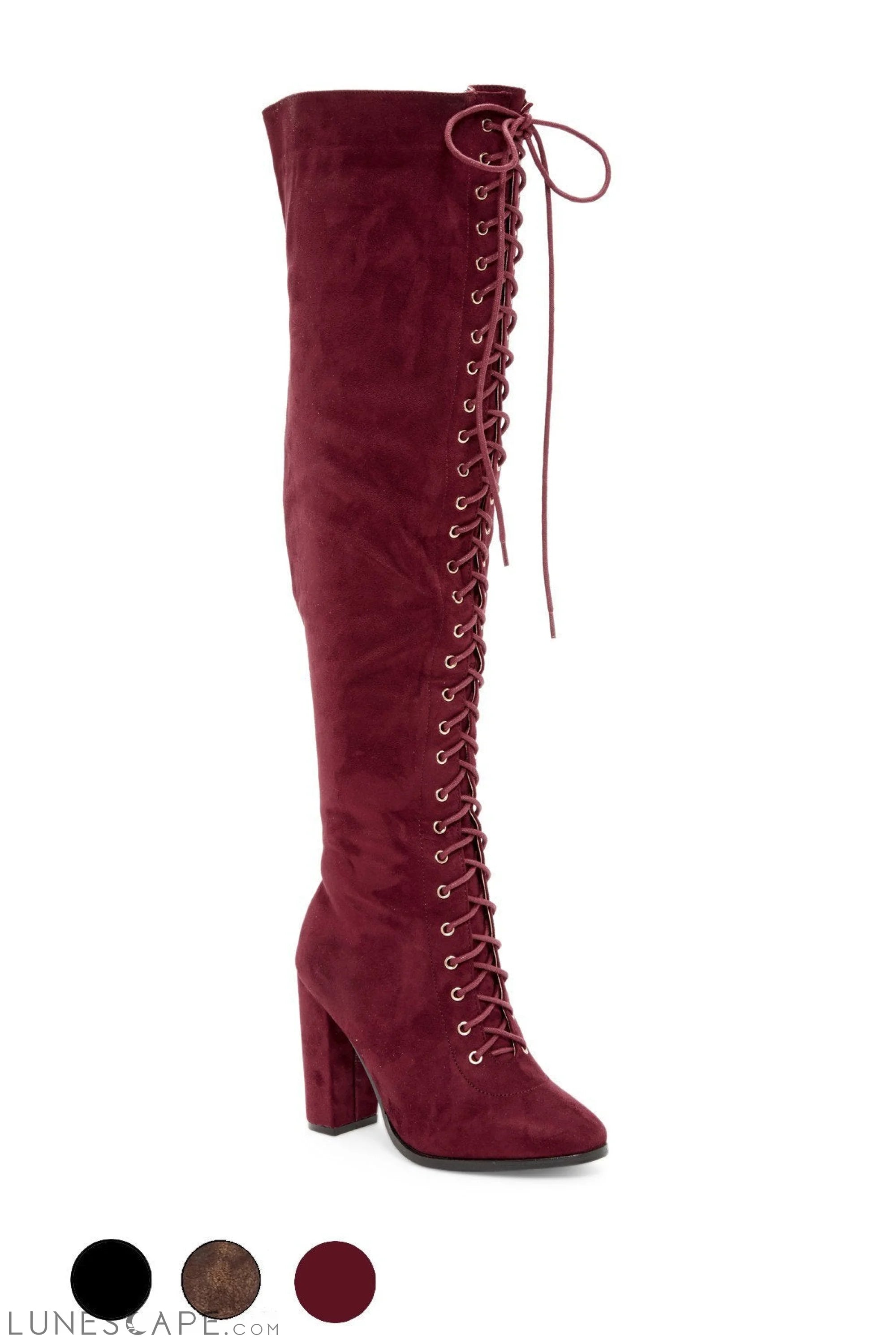OLYGMACY Lace-Up Thigh High Womens Boots LUNESCAPE