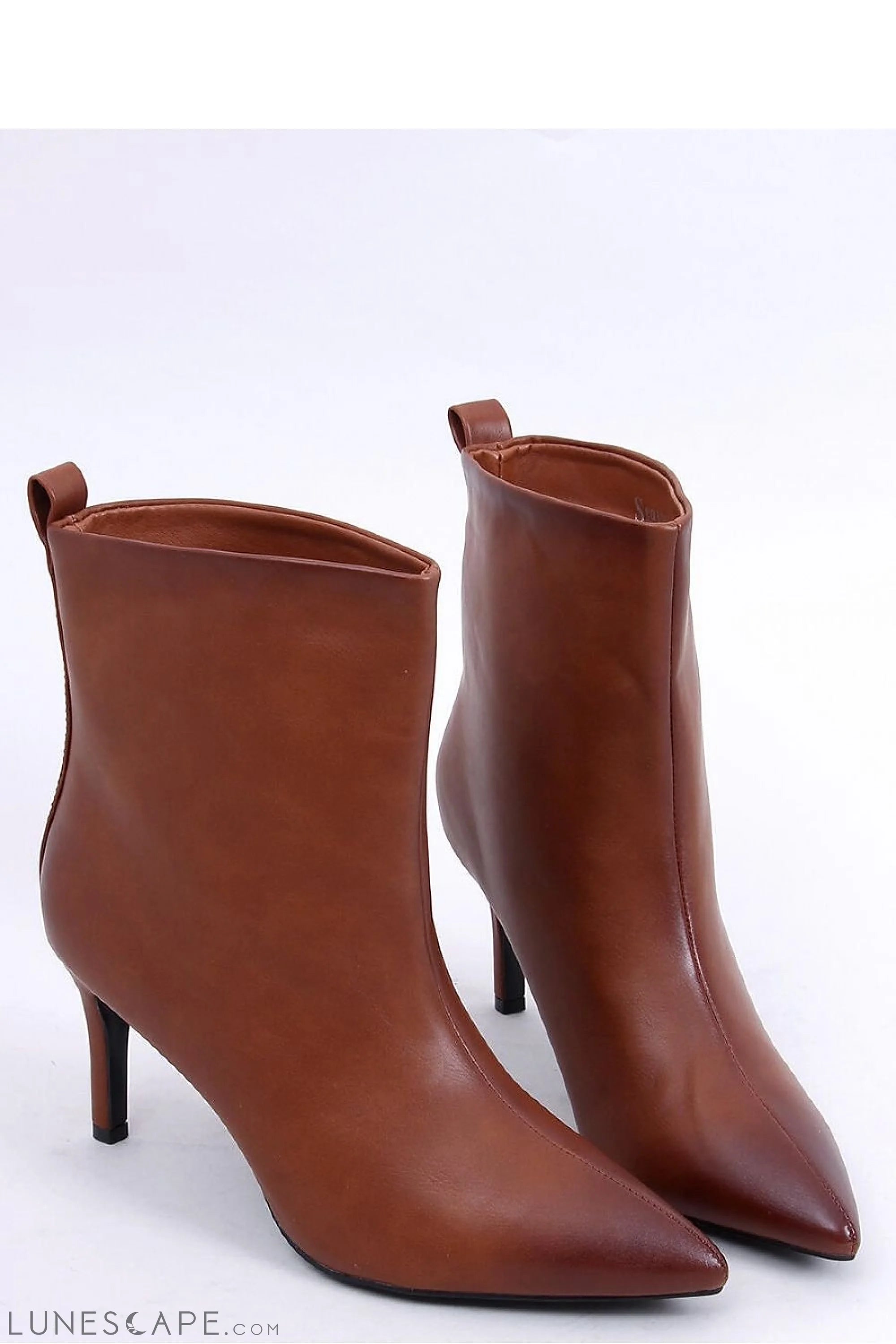 Ombre Cognac Pointed Toe Kitten Stiletto Ankle Boots LUNESCAPE