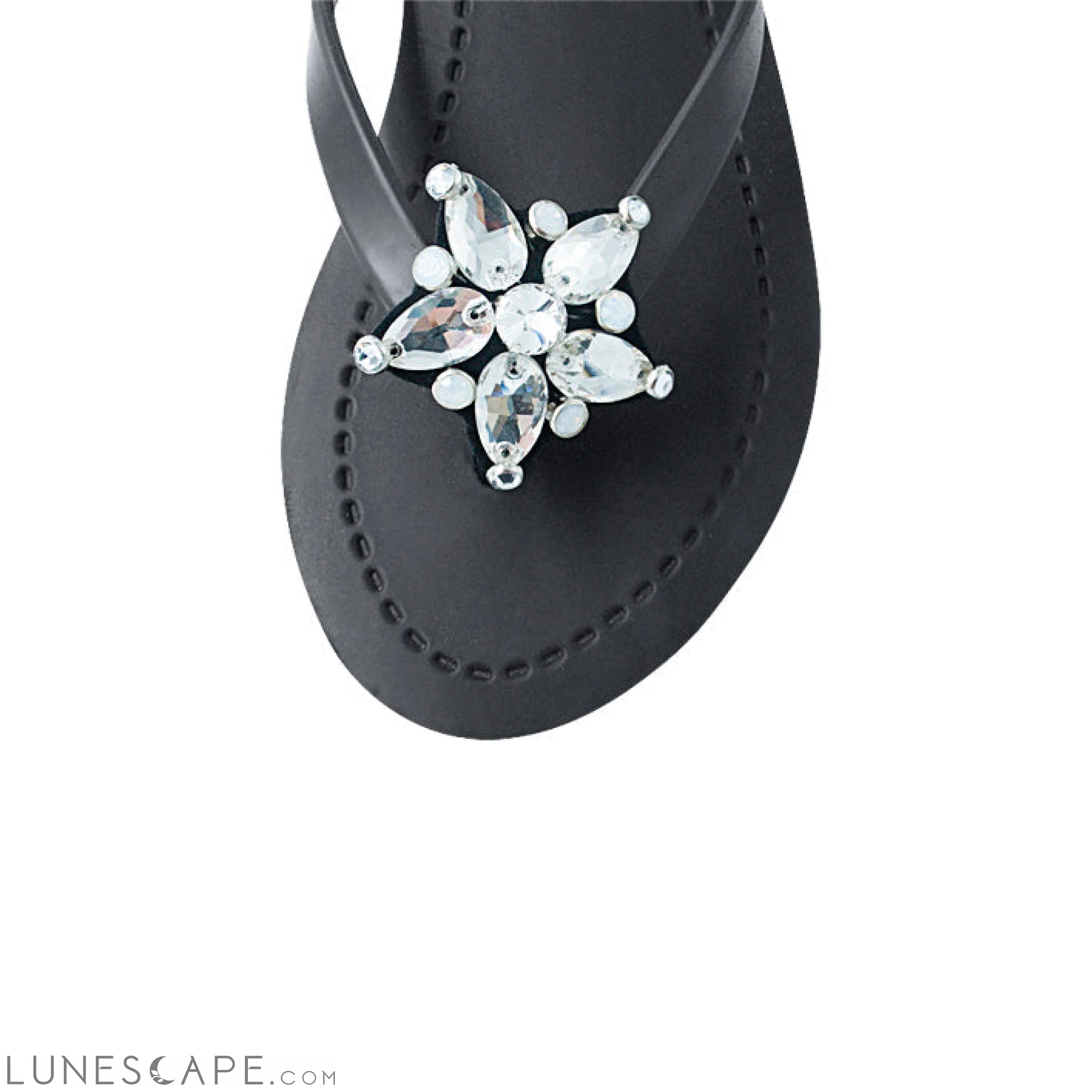 One Star - Rhinestone Mid Wedge Flip Flops LUNESCAPE