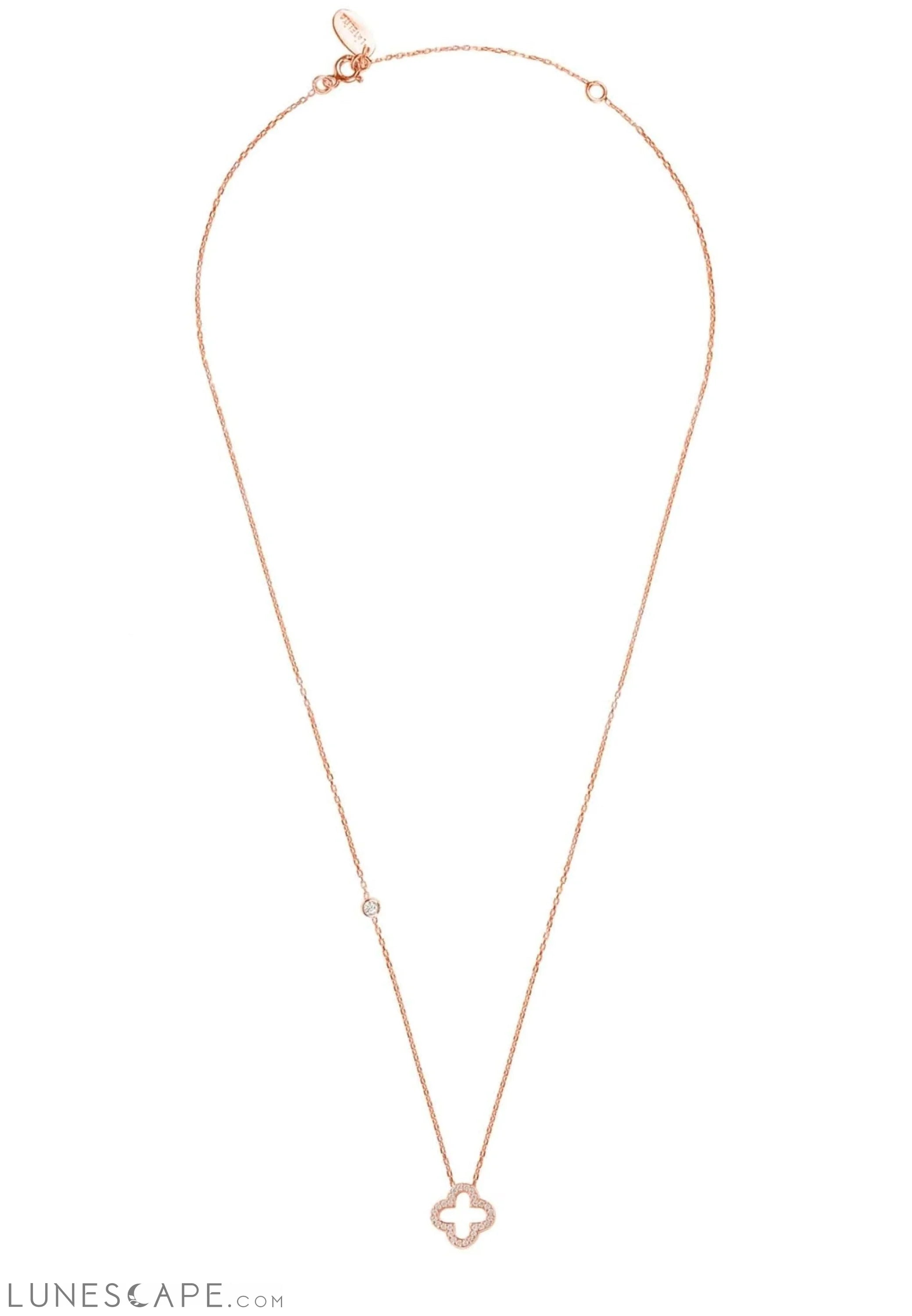 Open Clover Pendant Necklace LUNESCAPE