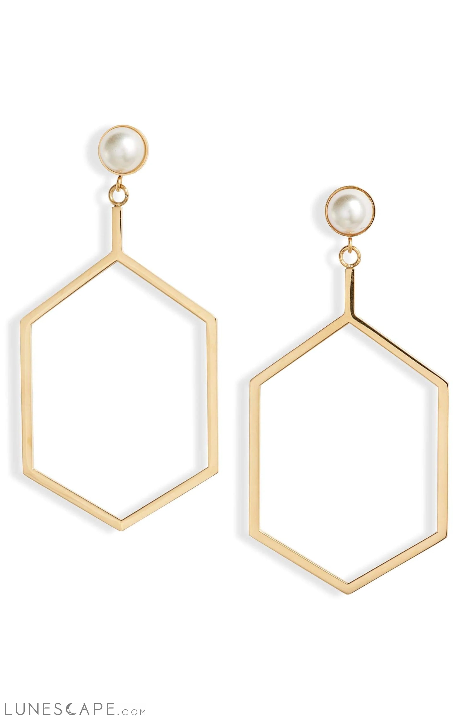 Open Shape Drop Earrings LUNESCAPE