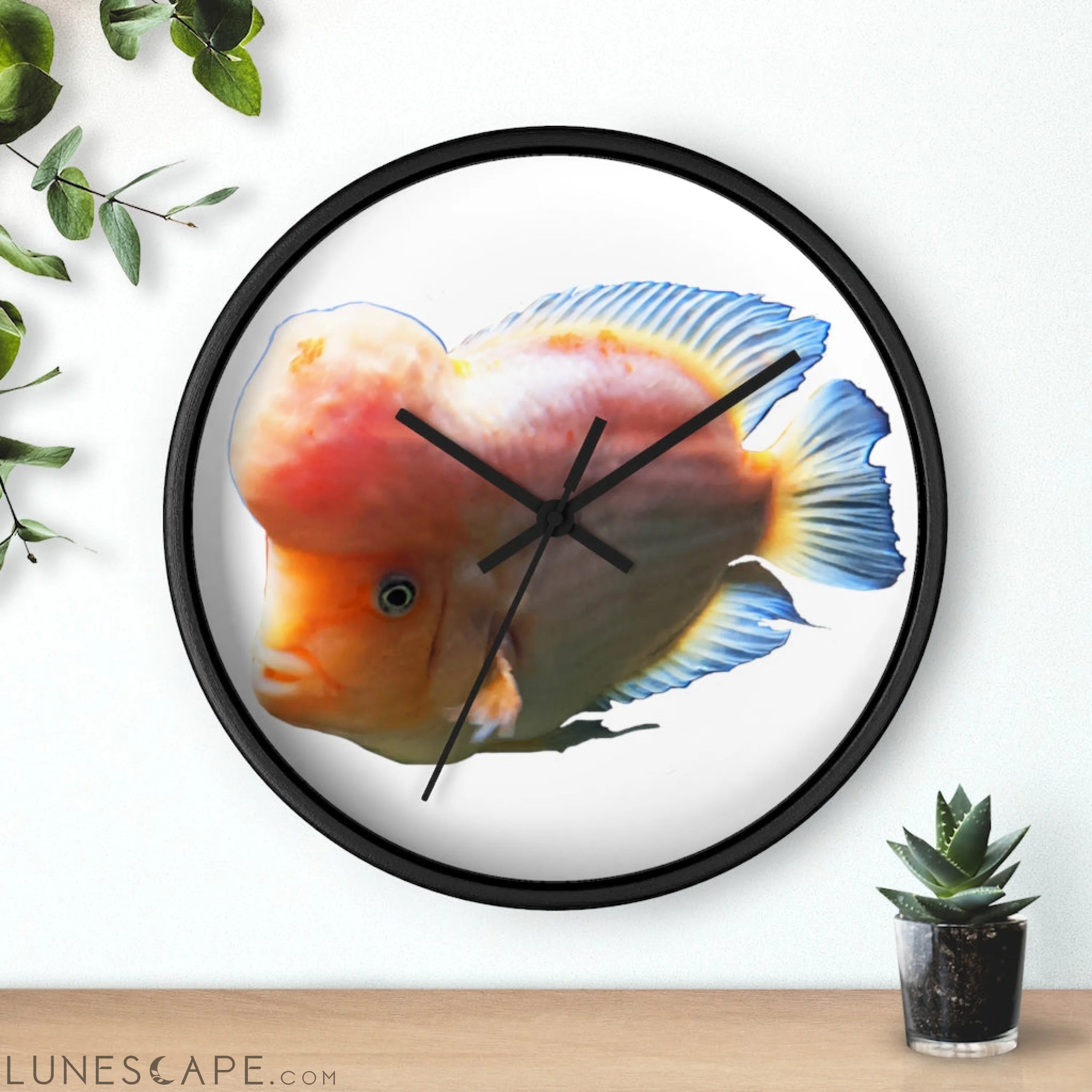 Orange Fish Wall clock LUNESCAPE