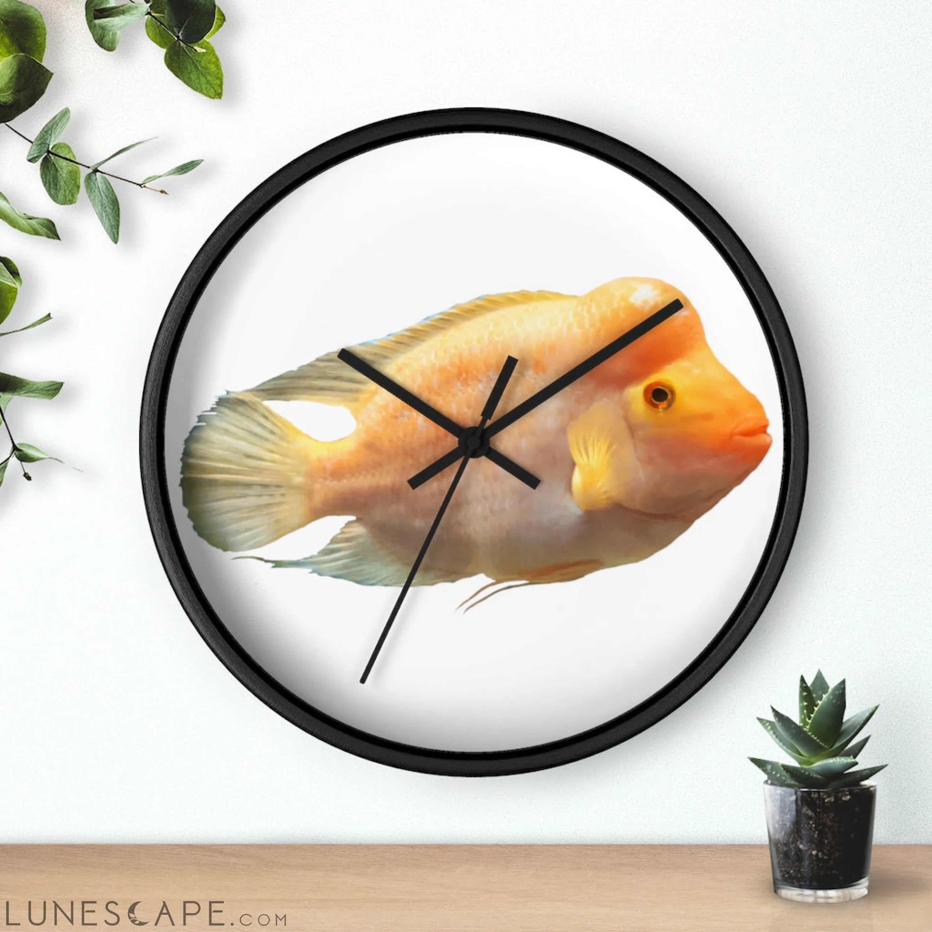 Orange Fish Wall clock LUNESCAPE