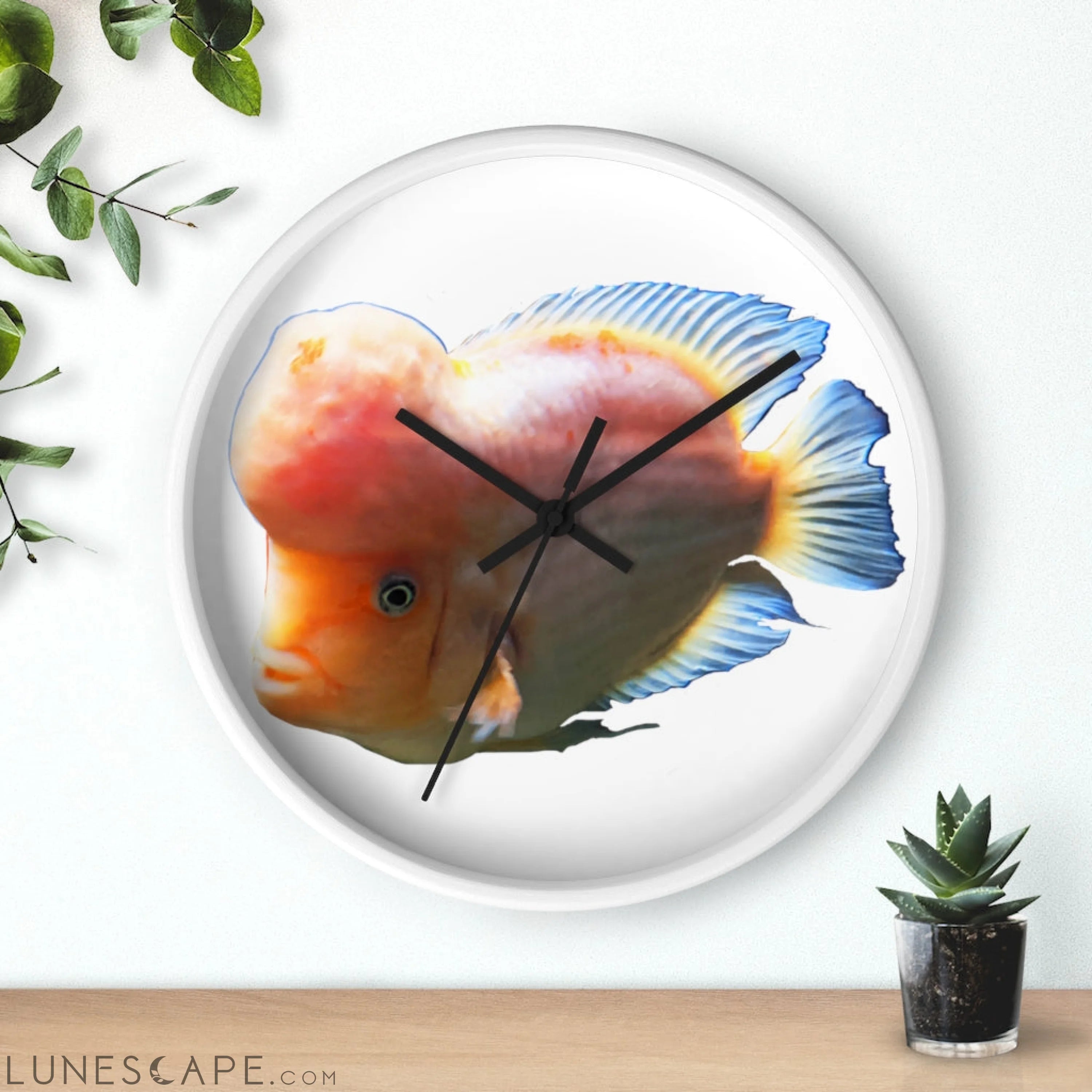 Orange Fish Wall clock LUNESCAPE